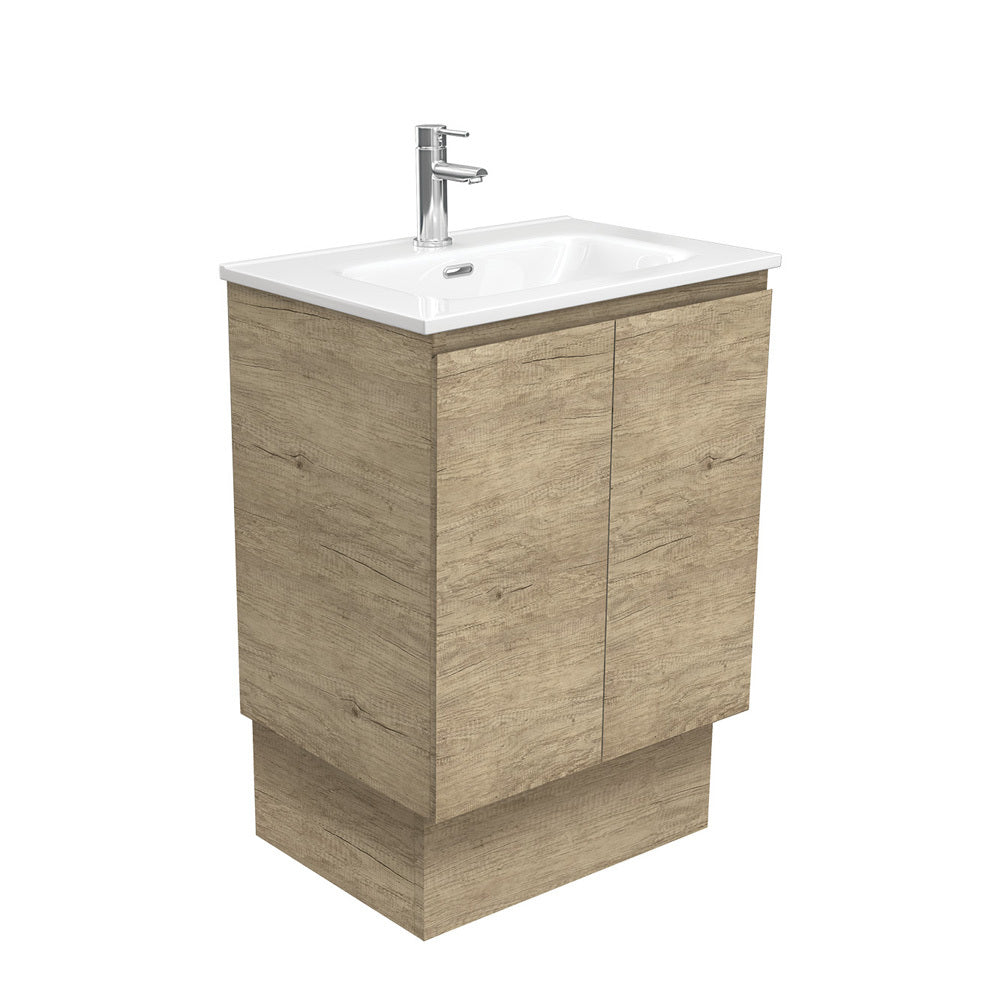 Fienza Joli Edge JOL60SK 600mm Scandinavian Oak Bathroom Vanity with Kickboard - Modern Sink Cabinet for Small Spaces, Powder Rooms & Guest Baths