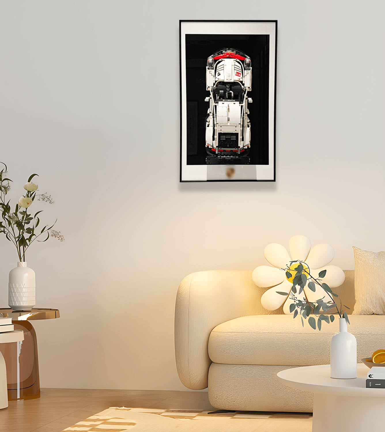 Lego Porsche 911 RSR & GT3 RS Wall Mount Display Stand - Secure Hanging Shelf for Lego Car Models - Perfect for Bedroom, Office, or Game Room Decor