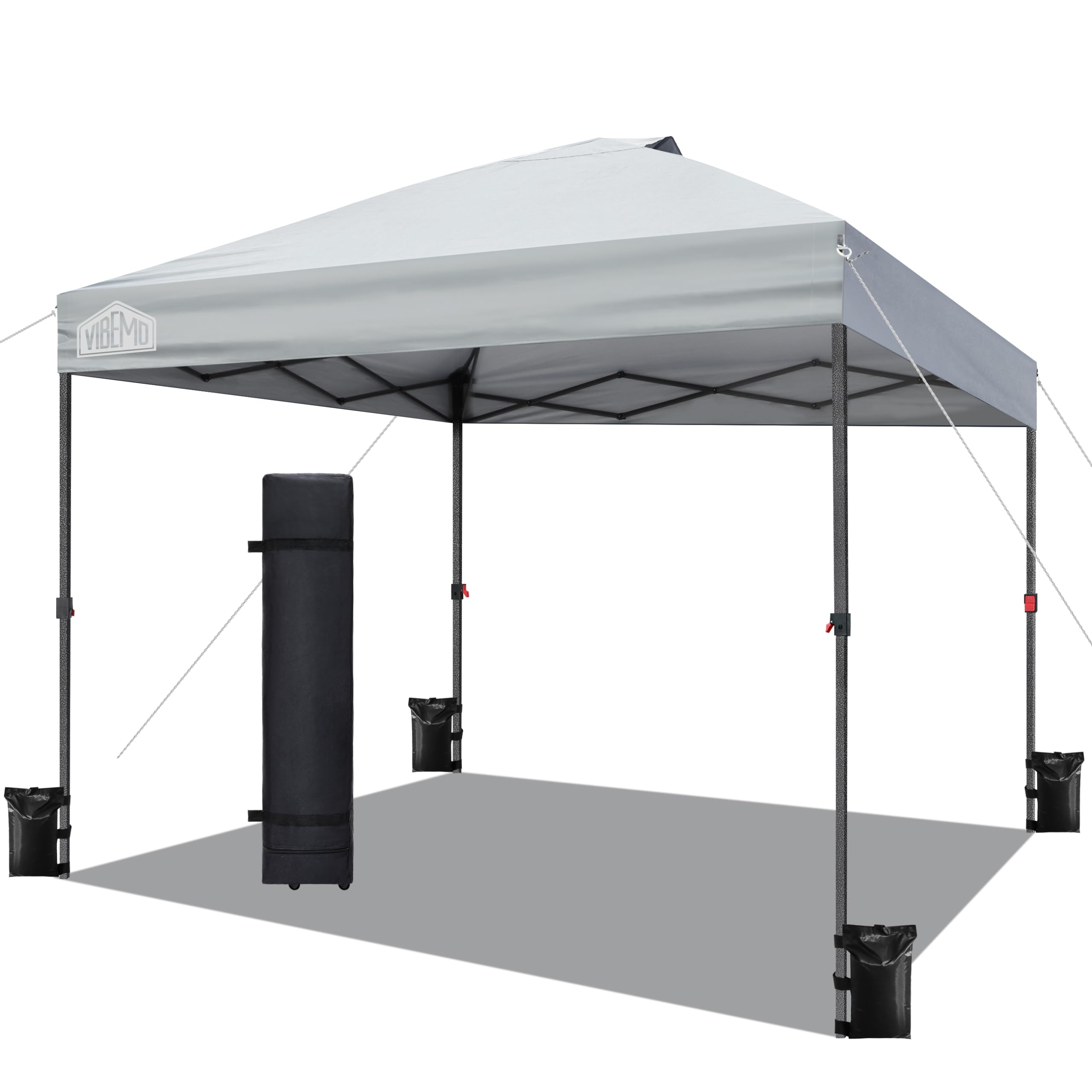 10x10 Pop Up Canopy Tent - Easy 1-Person Setup with Roller Bag, 3 Adjustable Heights, 4 Sandbags & 8 Stakes - Waterproof & UPF50+ Sun Protection - Perfect for Outdoor Parties, Beach Events, Camping & Backyard Gatherings