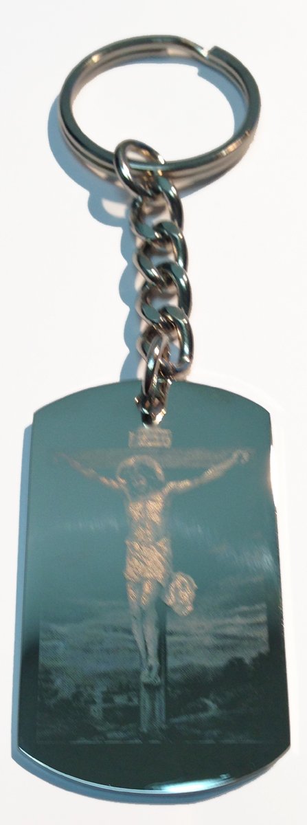 Jesus Cross Keychain - Double Sided Metal Prayer Ring for Faith & Gifts