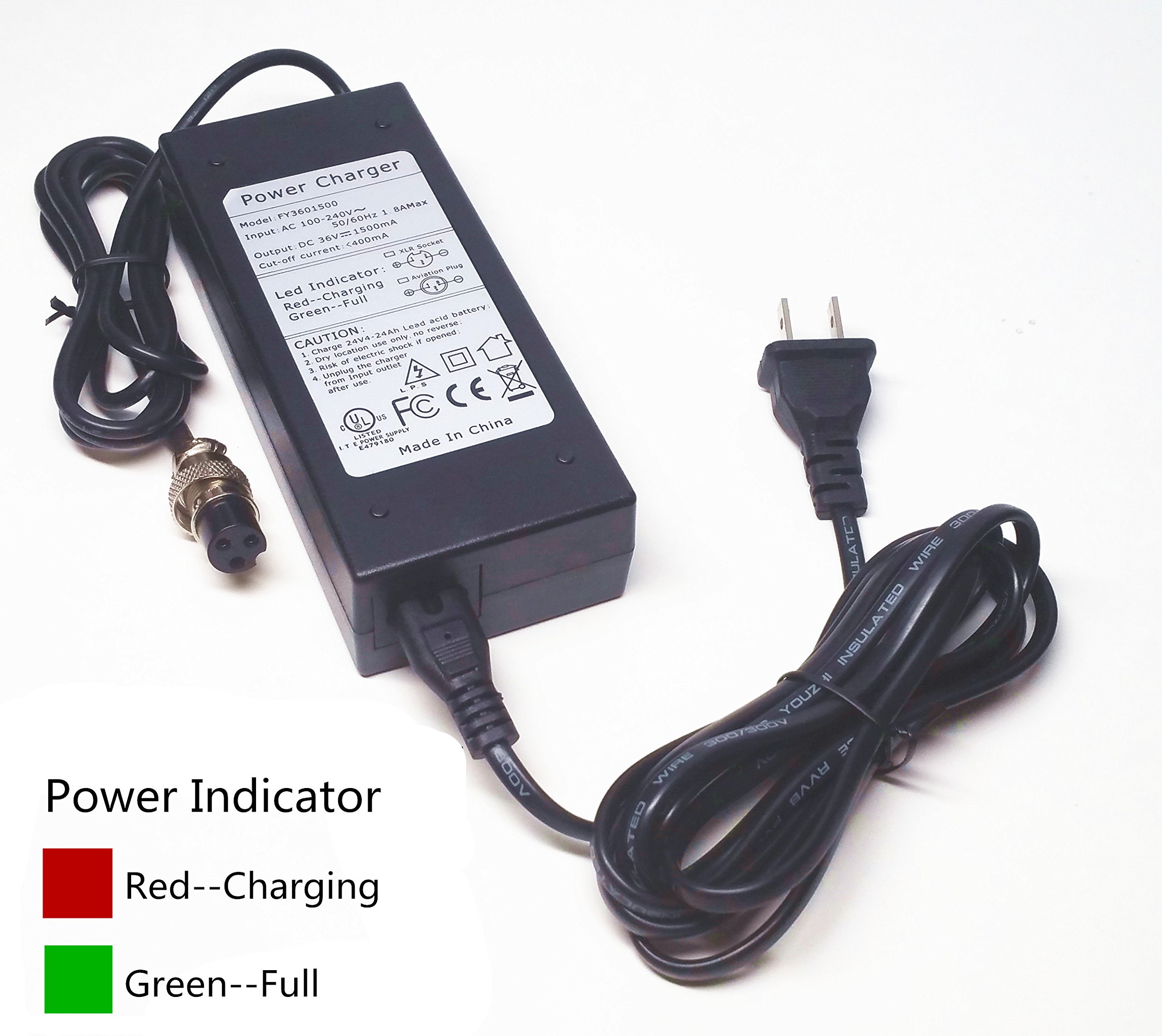 EPtech 36V 1.5A Battery Charger for Rad2Go E90 Electric ATV & E-Ripper Electric Dirt Bike - Fast Charging, Waterproof Design - Perfect for Off-Road Adventures, Trail Riding & Outdoor Power Sports