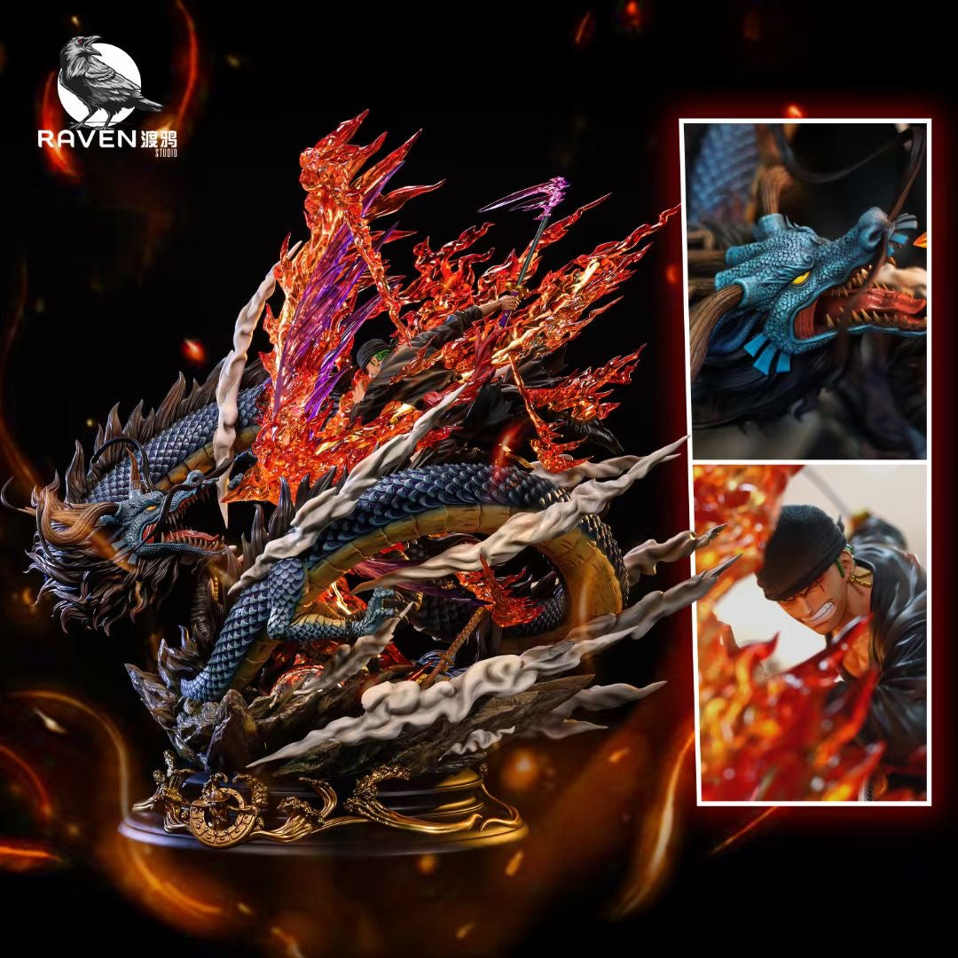 Raven Studio Zoro vs Kaido Anime Figure - One Piece Collectible Action Figure for Anime Fans, Home Decor, and Gift Giving