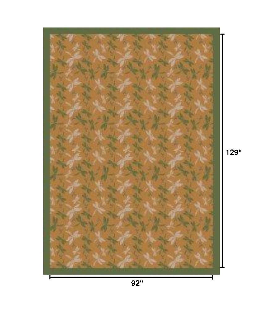 Joy Carpets Kaleidoscope Dragonflies Whimsical Area Rugs in Gold - Soft Non-Slip Kids Room & Nursery Rug for Playroom, Bedroom Decor
