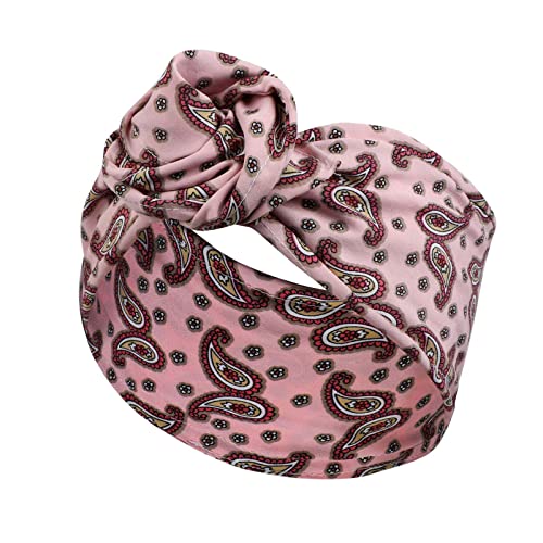 Vintage Knotted Headband for Women & Men - Fashion Printed Wire Headband Hair Accessories - Perfect for Workouts, Yoga, and Everyday Styling (One Size)