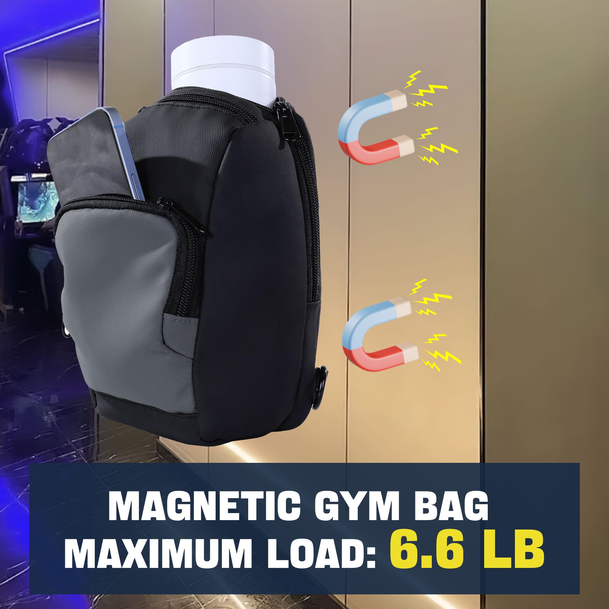 **MABOZOO Magnetic Gym Bag - Waterproof Crossbody Sling Bag with Multi-Pockets for Men & Women | Perfect for Gym, Travel, Work & Sports**
