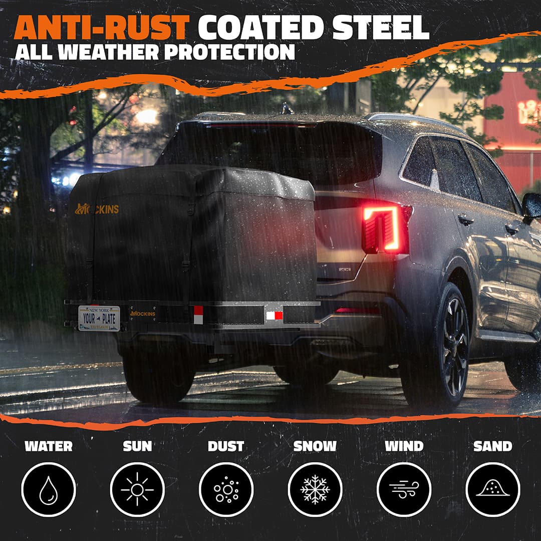 40x40x6 Inch Heavy Duty Square Hitch Carrier for Trucks & SUVs - Perfect for Hauling ATVs, Motorcycles & Cargo - Durable Towing Accessory for Camping & Outdoor Adventures