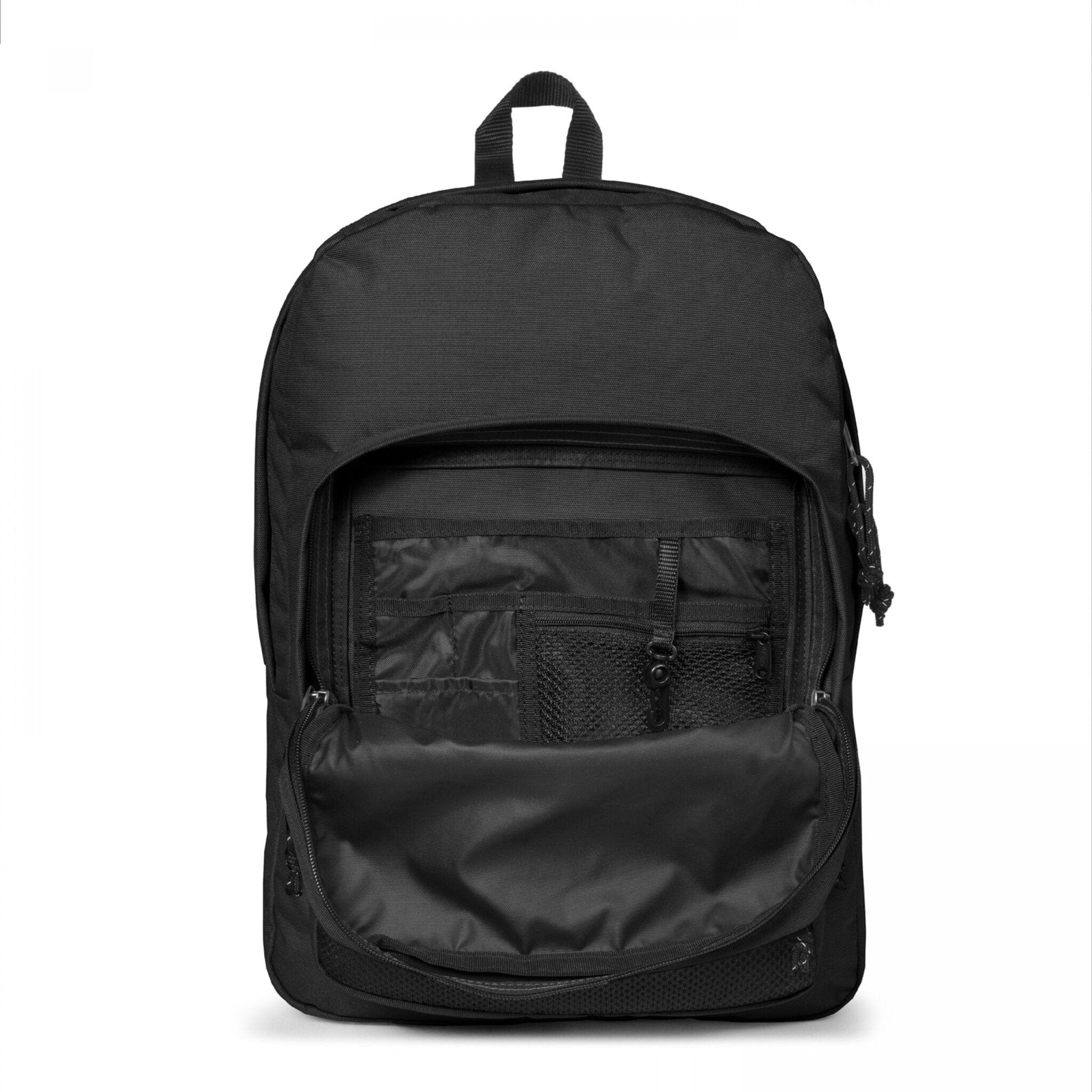 Eastpak Pinnacle Backpack - Durable Laptop Backpack for School & Travel, Water-Resistant Black Daypack with USB Charging Port - Perfect for College, Work & Outdoor Adventures