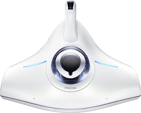 RAYCOP RS2 Handheld Allergen Vacuum Cleaner with UV Sanitizing Light - Kills 99.9% of Bacteria & Viruses - White | Perfect for Bedding, Sofas, and Pet Hair Removal