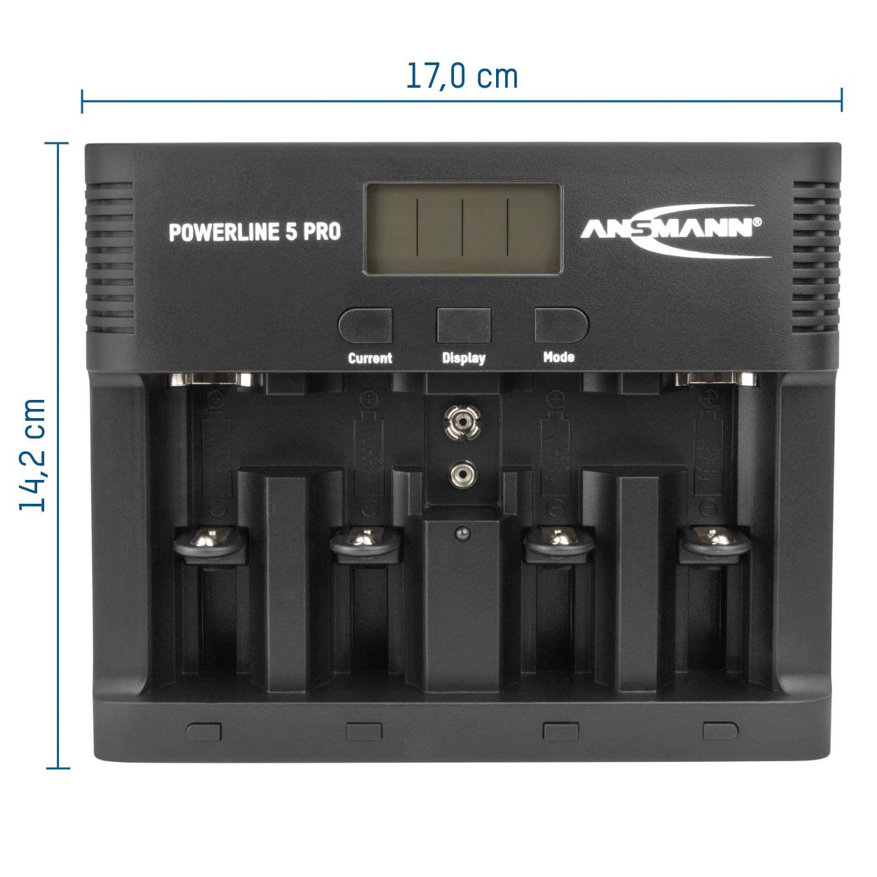 ANSMANN Powerline 5 Pro Smart Battery Charger for AA AAA NiMH NiCd Rechargeable Batteries with LCD Display & Microprocessor Technology - Fast Charging, Overcharge Protection | Perfect for Cameras, Toys, Flashlights & Electronics