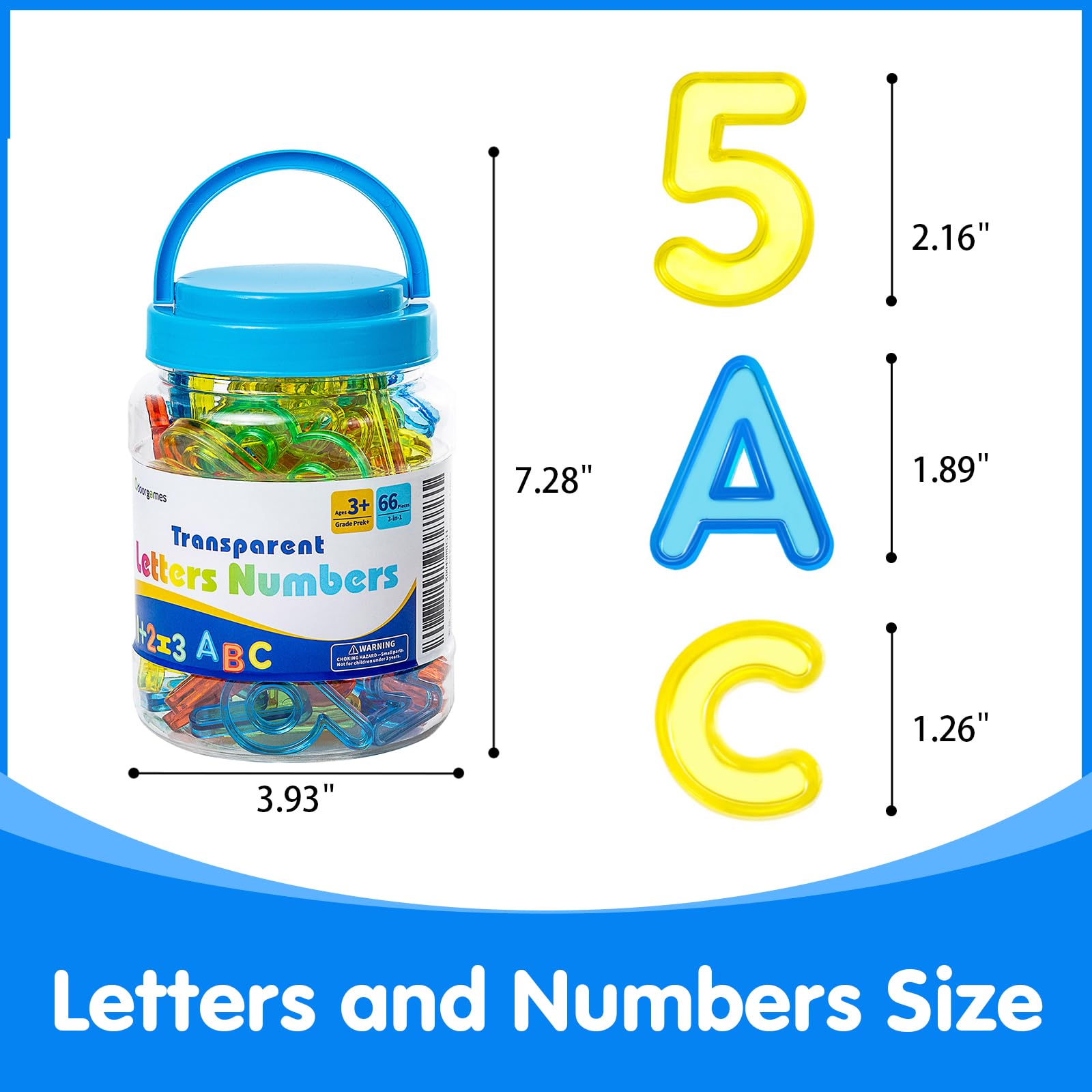 66 Pcs Translucent Letters and Numbers Set - Light Table Toys for Kids, Educational Manipulatives & Learning Accessories - Perfect for Preschool, Homeschool & Sensory Play Activities