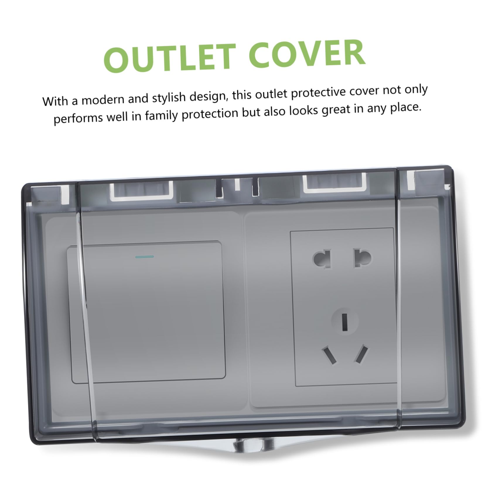 JECOMPRIS Waterproof Bathroom Outlet Cover - Childproof Electrical Socket Protector for Home Safety, Wall Receptacle Guard - Ideal for Bathrooms, Kitchens & Nursery Rooms