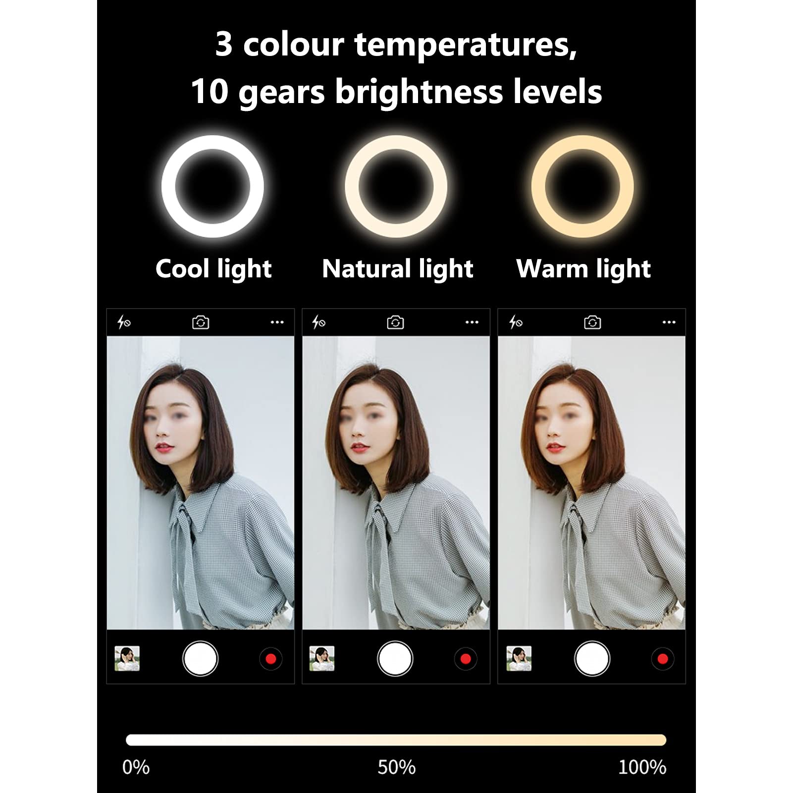 Professional LED Ring Light Phone Holder - Adjustable Height Mobile Phone Shooting Fill Light Bracket for Makeup, Selfie, Photography & Live Streaming (26cm Light) - Perfect for YouTube, TikTok & Instagram Content Creation