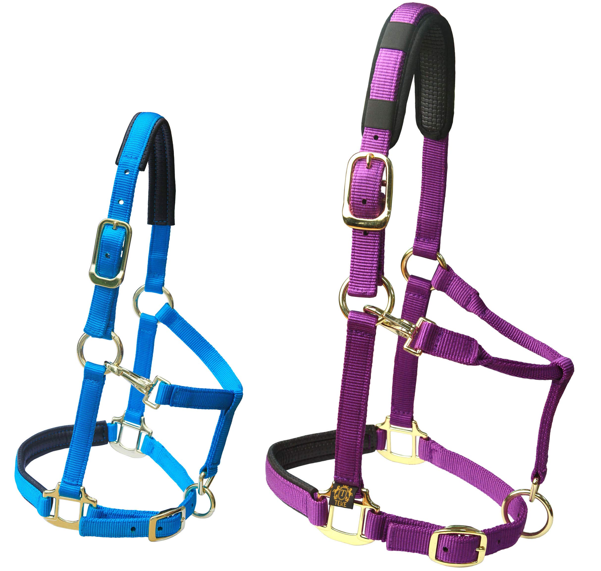 Premium Adjustable Horse Halters - Heavy Duty Soft Nylon with Padded Anti-Rubbing Waffle Neoprene for Crown & Nose | Comfortable & Durable Equestrian Gear for Training, Trail Riding & Stable Use