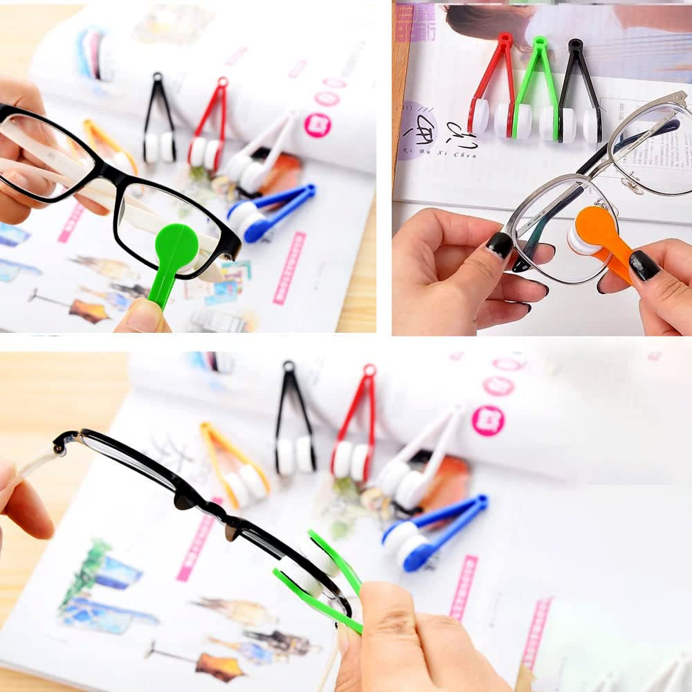 10 Pack Mini Microfiber Glasses Cleaner with Soft Brush - Premium Eyeglass Cleaning Tool for Sunglasses & Spectacles - Perfect for Travel, Office, and Everyday Use