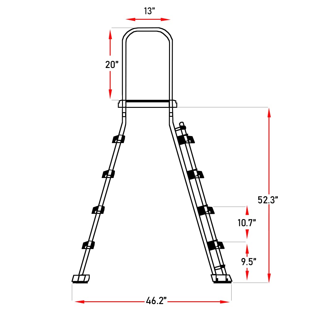Swimline 87950/87952L 52-Inch White & Blue Above Ground Pool Ladder - Durable Entry Steps for Inground & Outdoor Swimming Pools, Perfect for Backyard, Vacation Homes & Community Pools