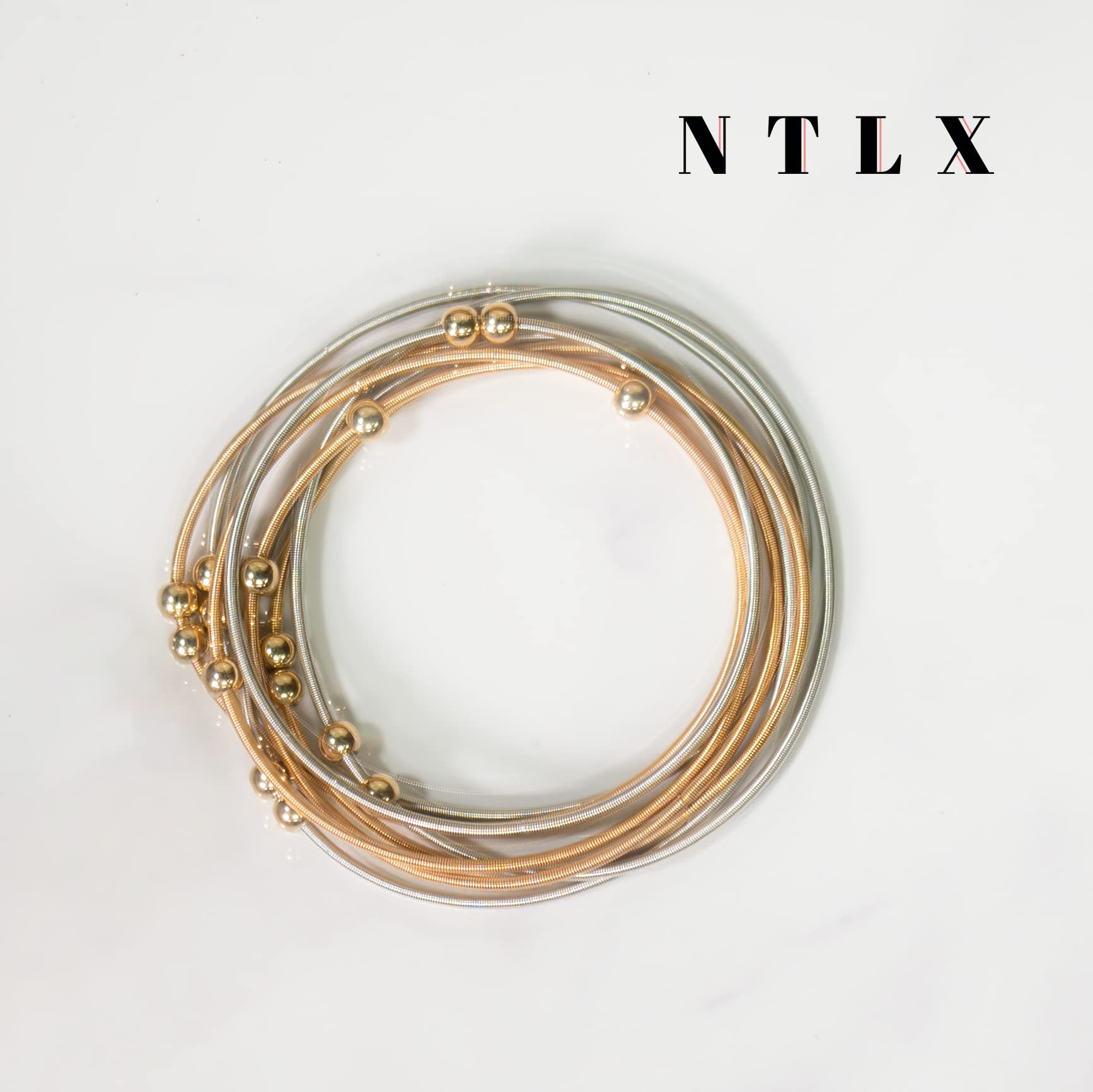 NTLX Guitar String Bracelet for Women - Multi-Color Bohemian Stretch Bracelets Set - Stackable Boho Music Jewelry - Perfect for Concerts, Music Festivals & Casual Wear