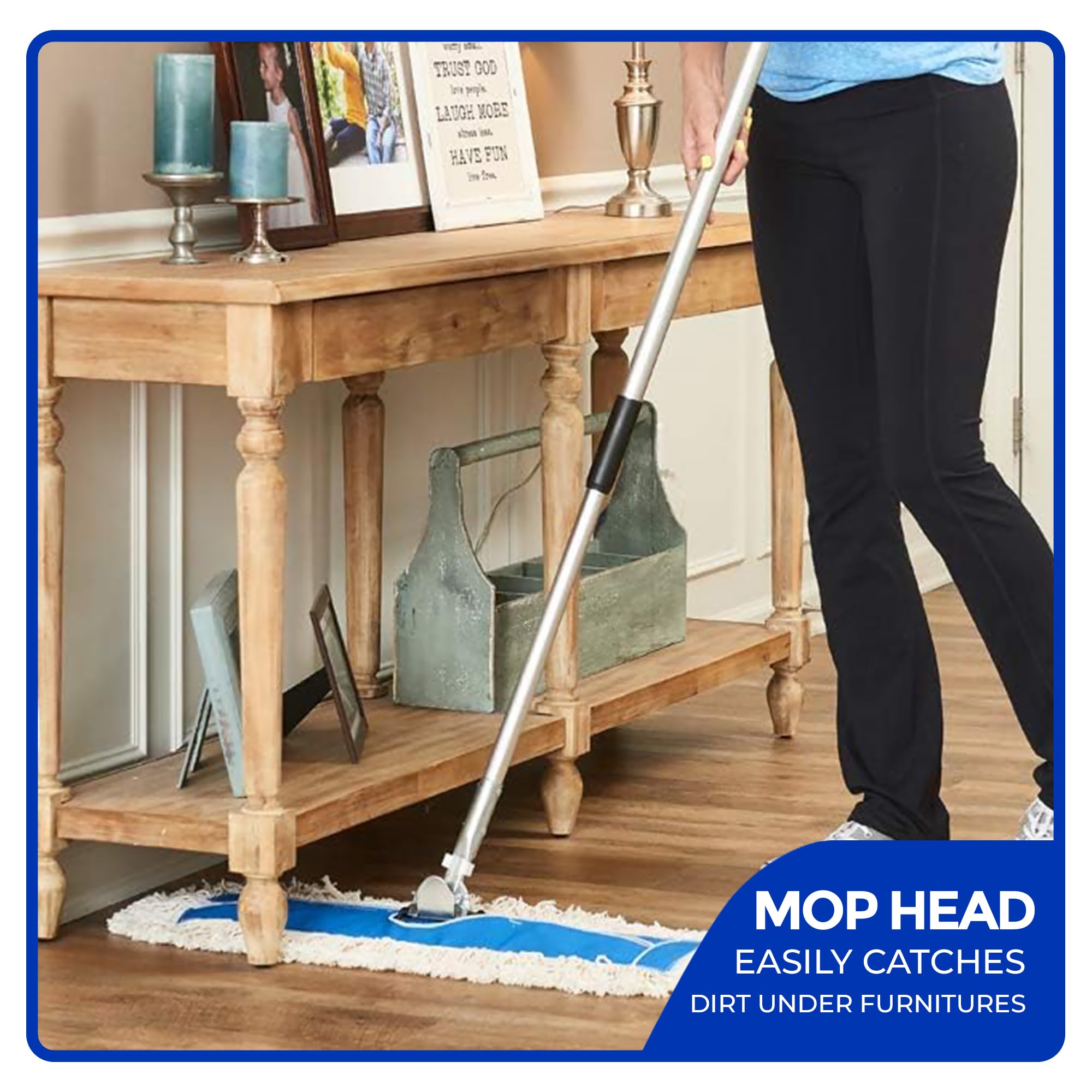 Nine Forty Industrial-Grade 24x5 Cotton Dust Mop Head Refills - Heavy-Duty Replacement for Home, Gym, Commercial & Janitorial Use - 1 Pack - Ideal for Hard Floors, Warehouse Cleaning & Housekeeping Maintenance