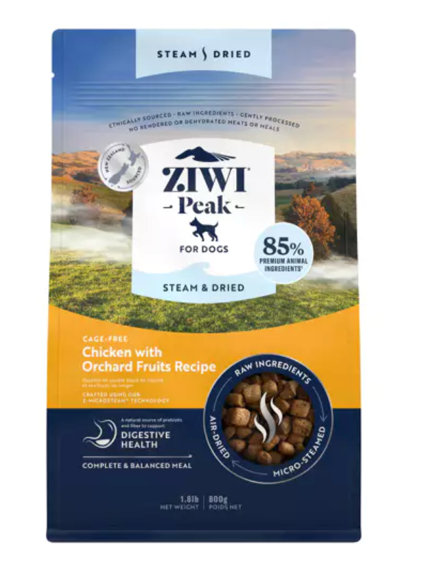 Ziwi Peak Air-Dried Dog Food - Chicken with Orchard Fruit Recipe | Grain-Free, High-Protein Natural Dog Treats | Perfect for Training, Travel & Outdoor Adventures