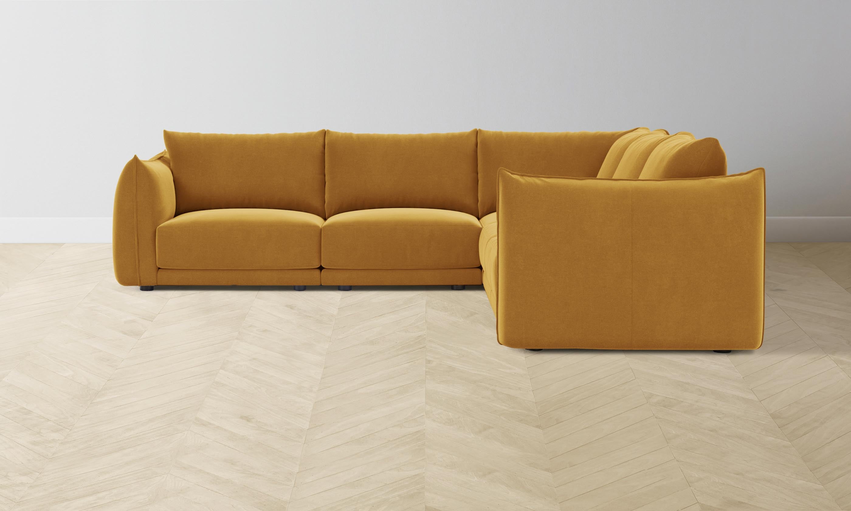 The Jones Modular Sectional Sofa - Luxurious Mohair Upholstery in Amber | Perfect for Living Room, Lounge & Home Theater Seating