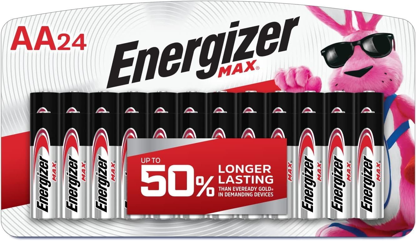 Energizer AA and AAA Batteries 48-Count Variety Pack (24 Max AA + 24 Max AAA) - Long-Lasting Power for Toys, Flashlights, Remote Controls & Electronics