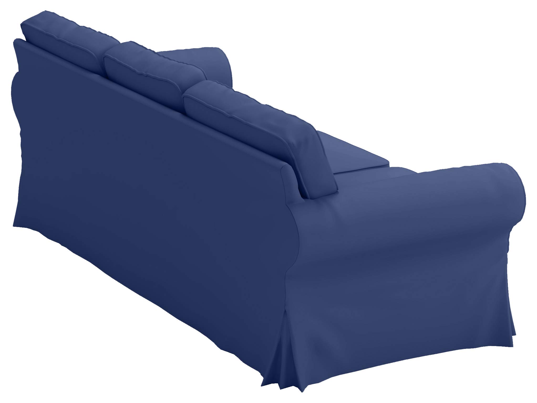 Premium Heavy Cotton Ektorp 3-Seat Sofa Cover Replacement - Compatible with IKEA Ektorp Three-Seater Sofa Slipcover (Deep Blue) | Durable & Washable Sofa Protector for Living Room, Home Decor, and Family Gatherings