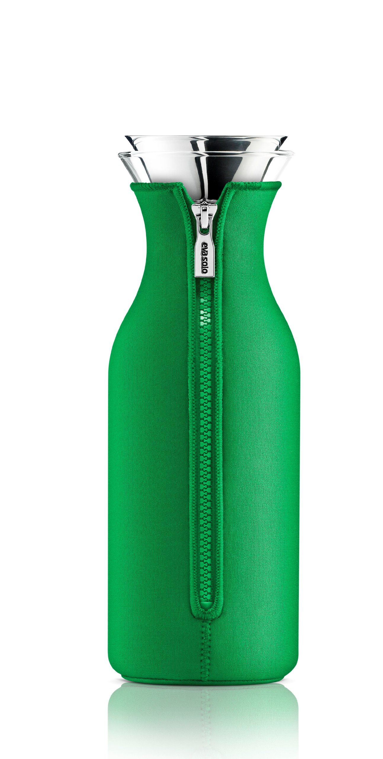 Eva Solo 1-Liter Insulated Fridge Carafe with Neoprene Cover - Jolly Green - Perfect for Chilled Water, Juice & Beverage Storage in Home, Office or Dorm