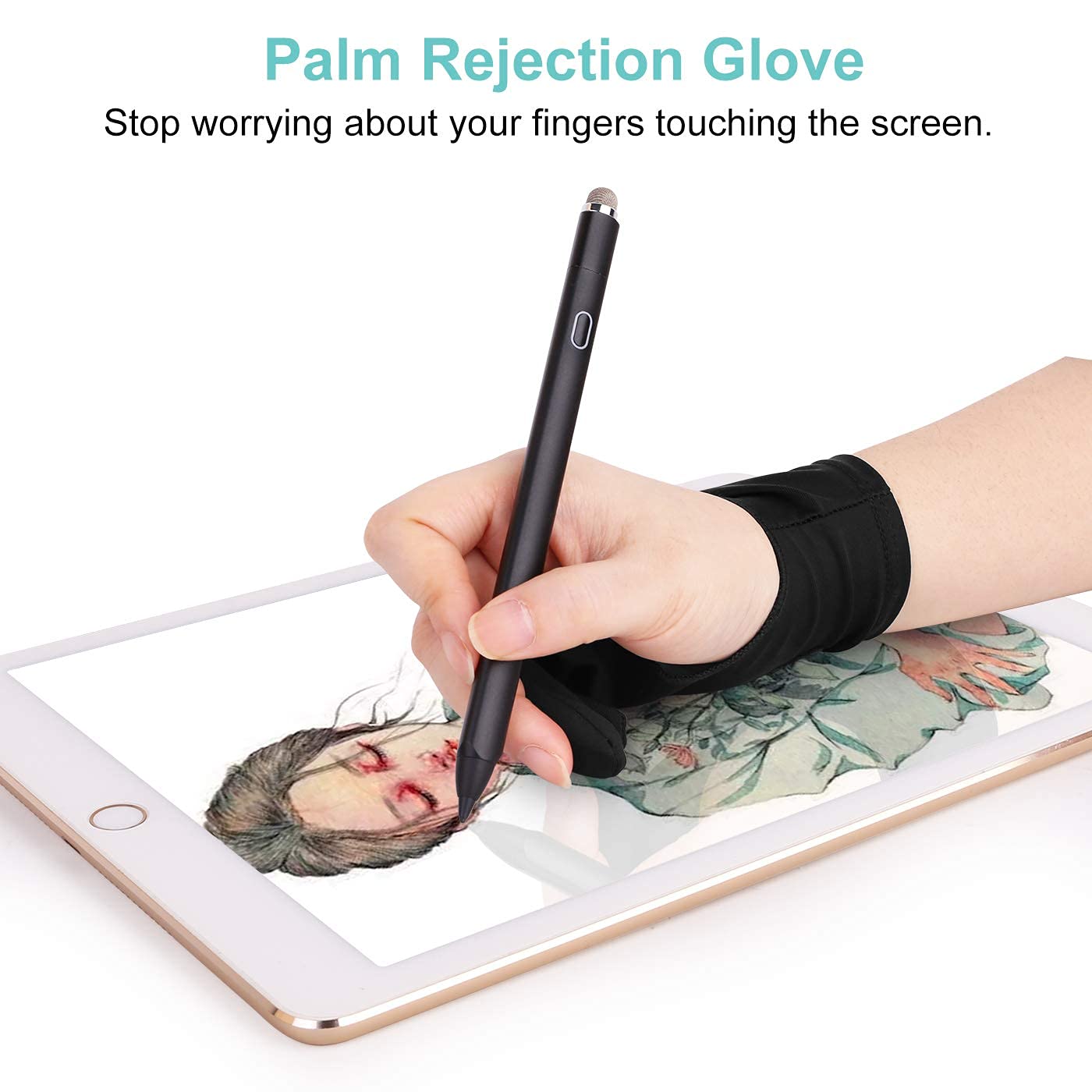 Premium Magnetic Disc Stylus Pen for Apple iPad, iPhone, Pro, Mini, Air & Android Devices - Touch Screen Pencil with Replaceable Disc Tips & Artist Gloves - Perfect for Digital Art, Note Taking & Professional Presentations