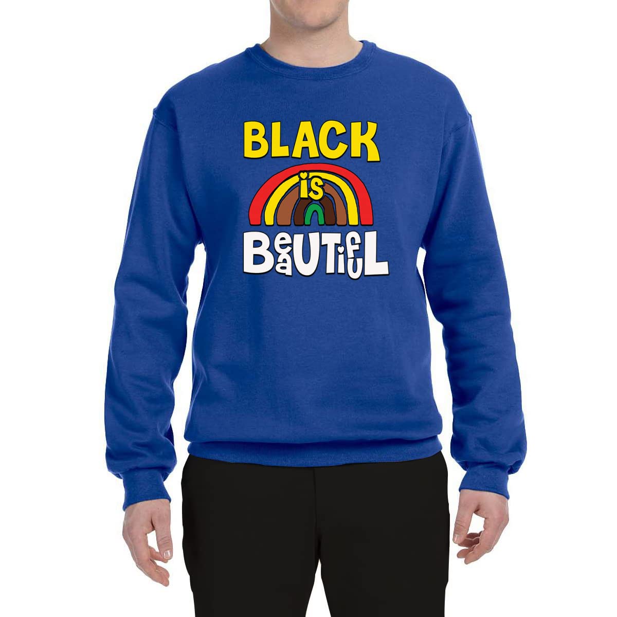 Wild Bobby Black is Beautiful Black Pride Unisex Crewneck Graphic Sweatshirt - Black Empowerment Apparel for Men & Women - Perfect for Casual Wear, Social Activism & Everyday Outfits