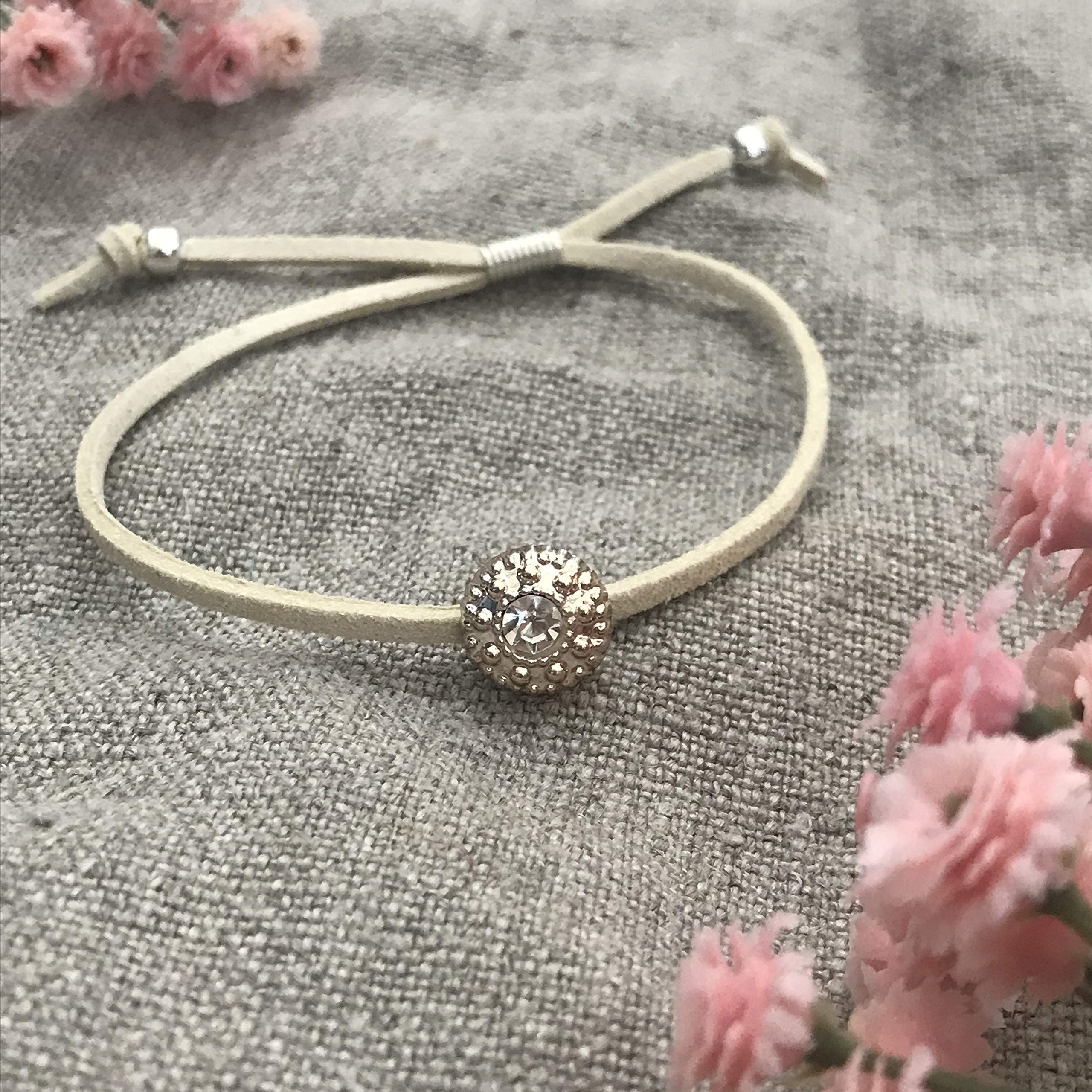 Flower Girl Bracelet Gift Set - Ivory with Thank You Card for Weddings
