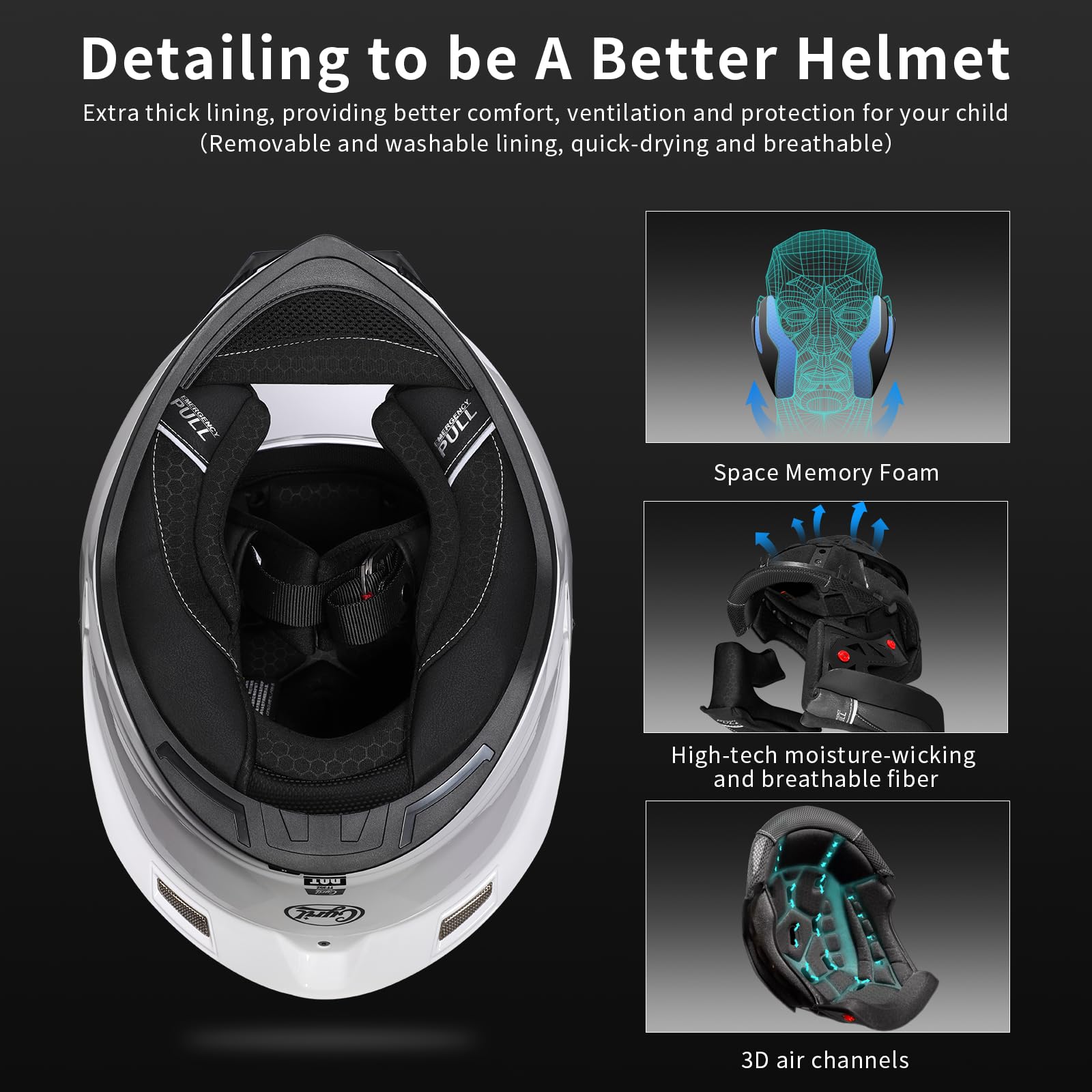DOT Approved Full Face Motorcycle Helmet for Men & Women - Motocross Racing Helmet with Vortex Generator & Magnetic Visor - Ideal for Street Biking, Off-Road Adventures & Track Racing