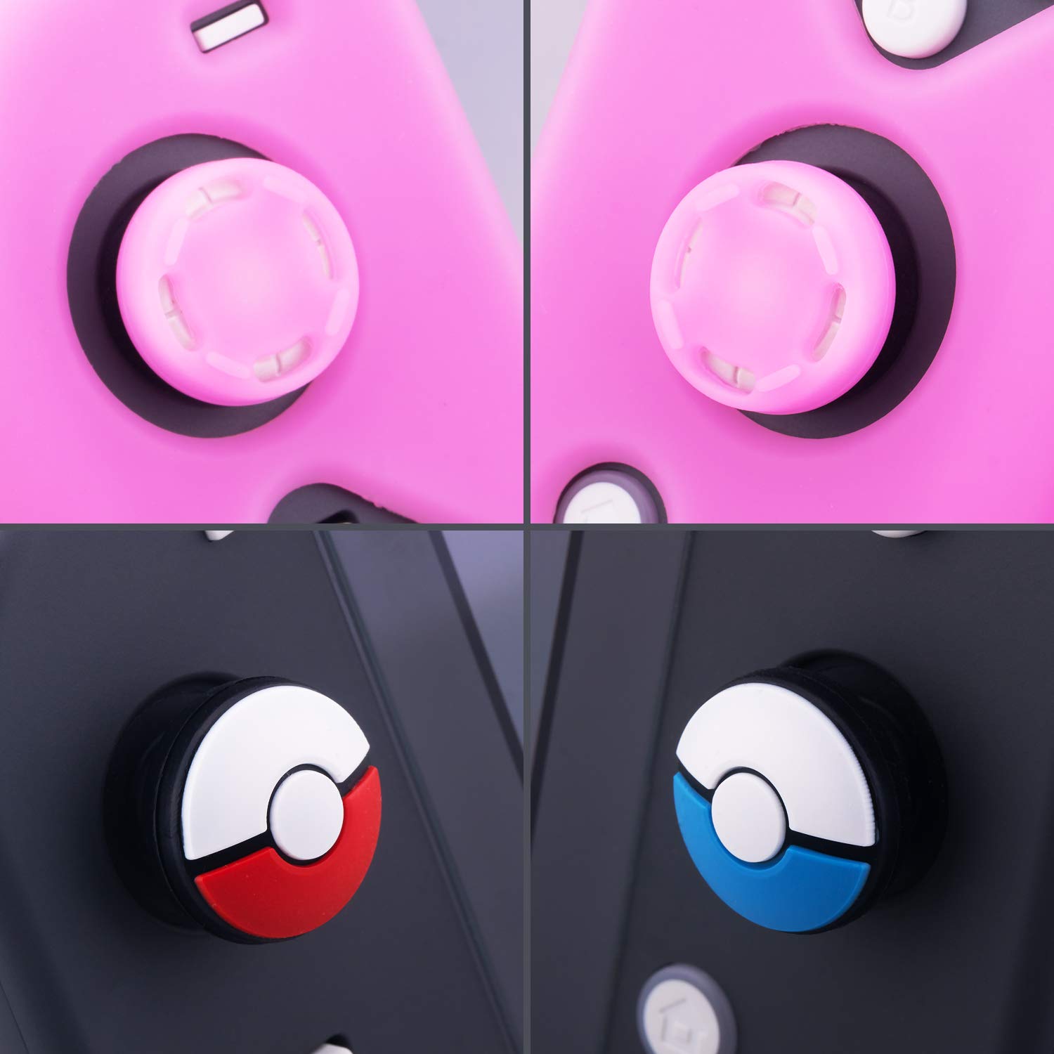 YoRHa Soft Silicone Rubber Protective Cover Case & 4 Thumbsticks for Nintendo Switch Lite (2019 Slim Model) - Pink | Comfort Grip for Gaming | Perfect for Travel & Long Play Sessions
