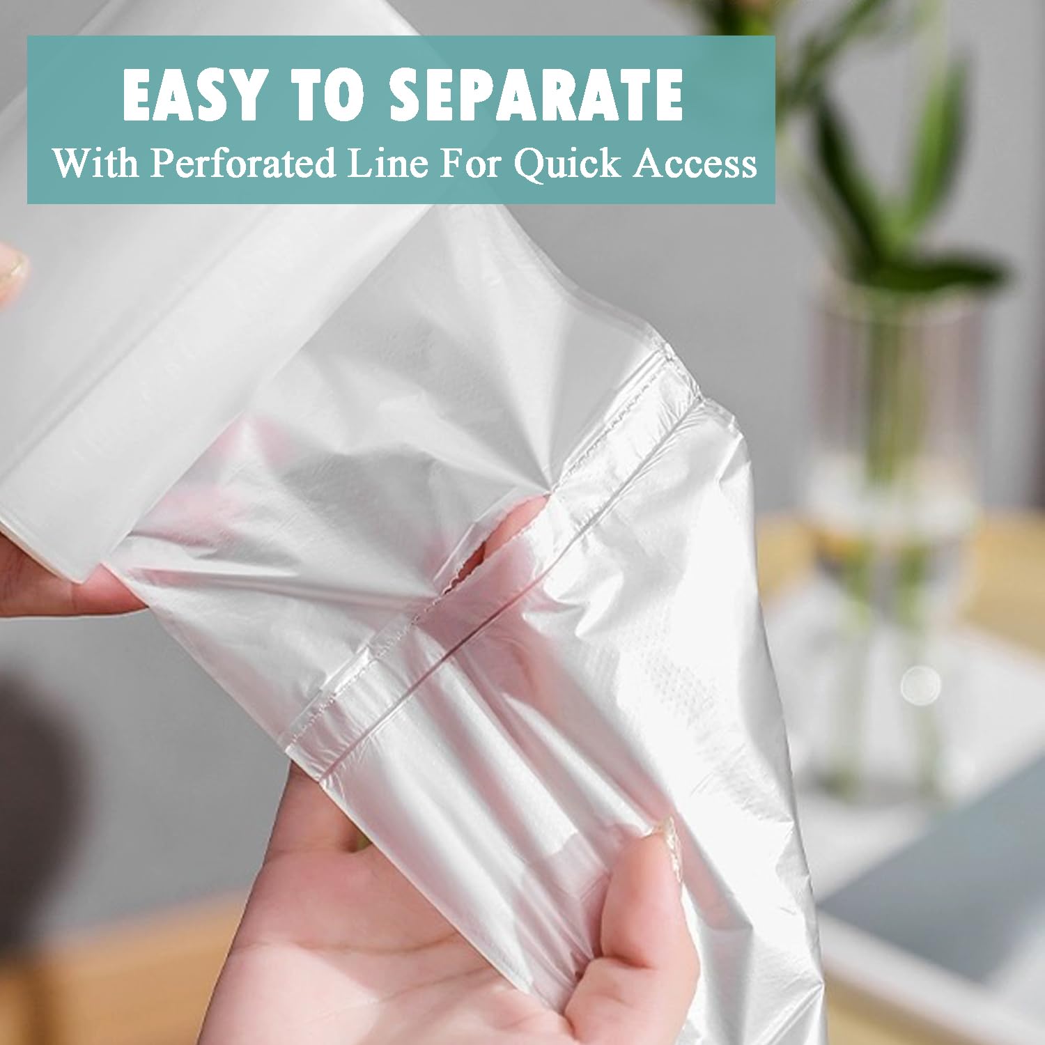 4 Gallon Small Trash Bags - 105 Count Unscented Bathroom Garbage Can Liners | Perfect for Bathrooms, Offices, Dorm Rooms & Small Waste Baskets | White 4 Gal Trash Bags for Daily Use