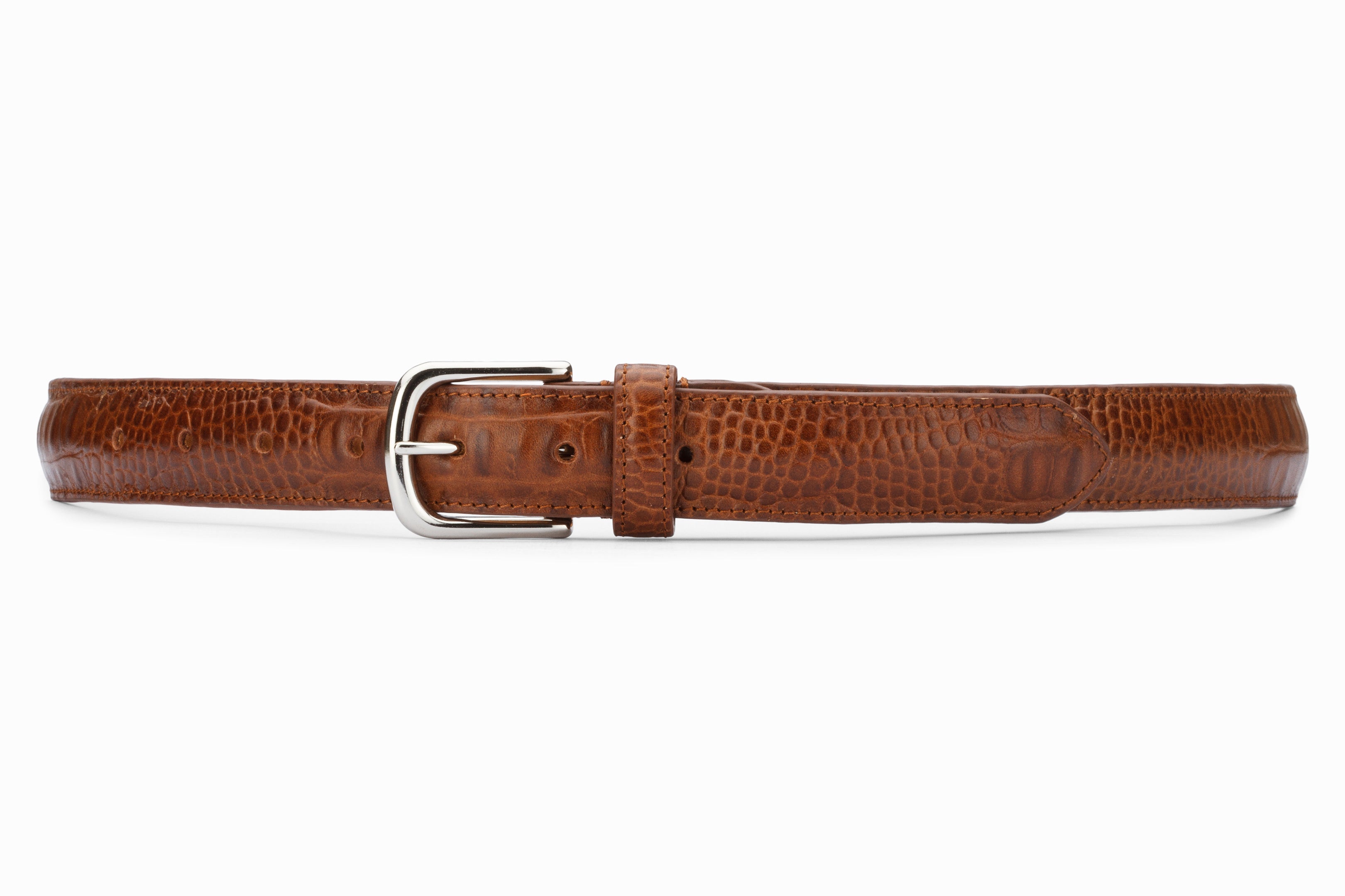 Premium Croc Embossed Leather Profile Belt - Small Size | Stylish & Durable for Casual & Business Wear