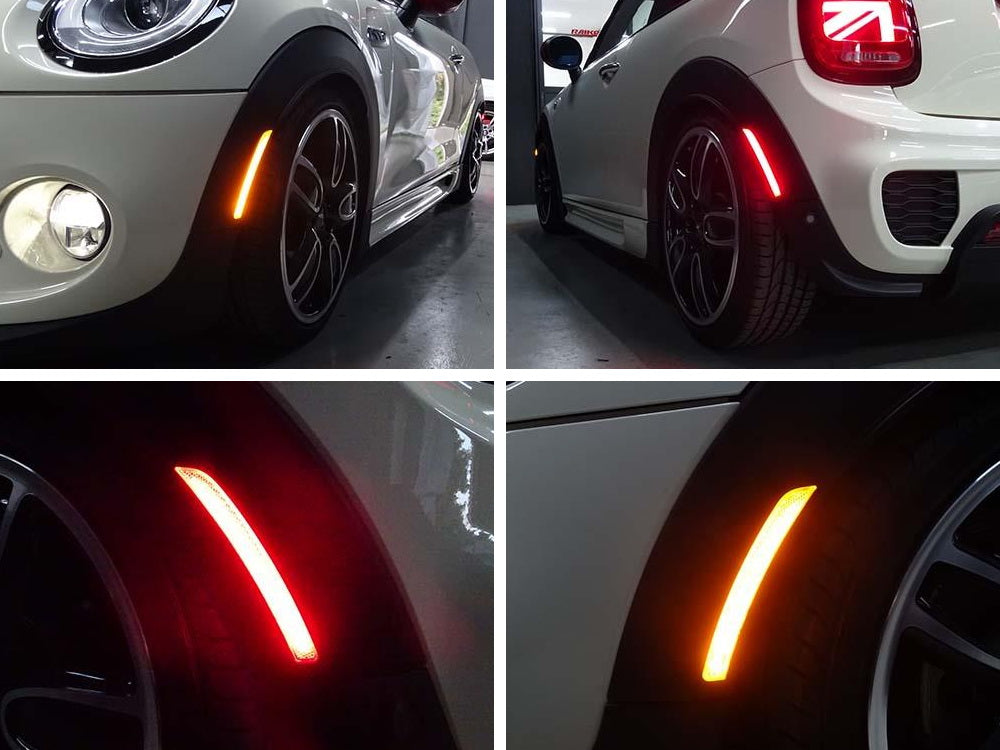 Amber/Red Full LED Side Marker Light for Gen3 MINI Cooper F55 F56 F57 - Clear Lens, Enhanced Visibility & Safety - Perfect for Night Driving & Custom Car Upgrades