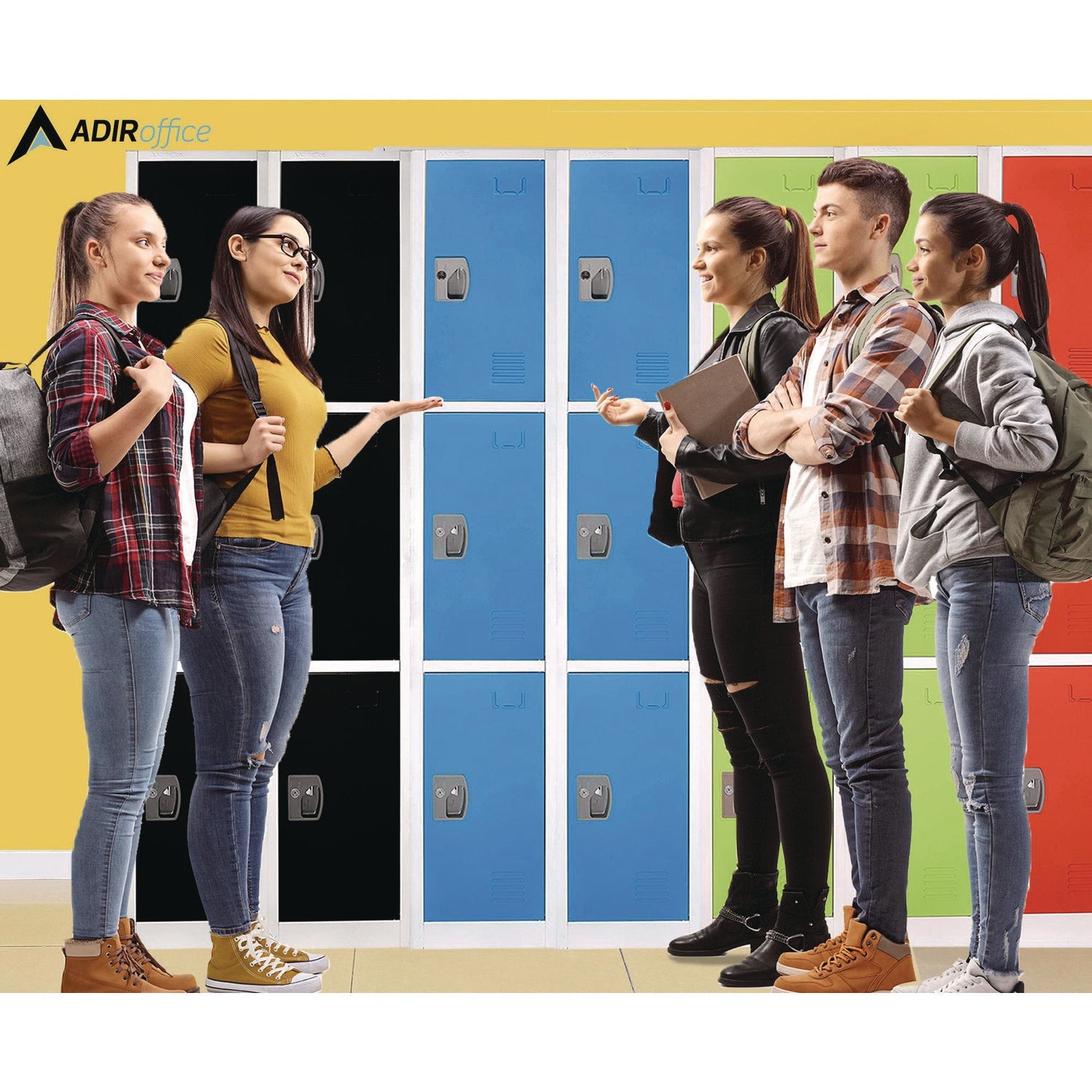 Steel Storage Locker with 3 Compartments - 12 x 12 x 72 Inches, Blue - Heavy-Duty School, Gym & Office Locker for Secure Storage