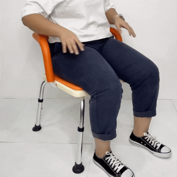 U-Shaped Padded Shower Chair with Armrest & Backrest - Non-Slip Bath Seat for Elderly & Disabled - Ideal for Bathroom Safety & Comfort