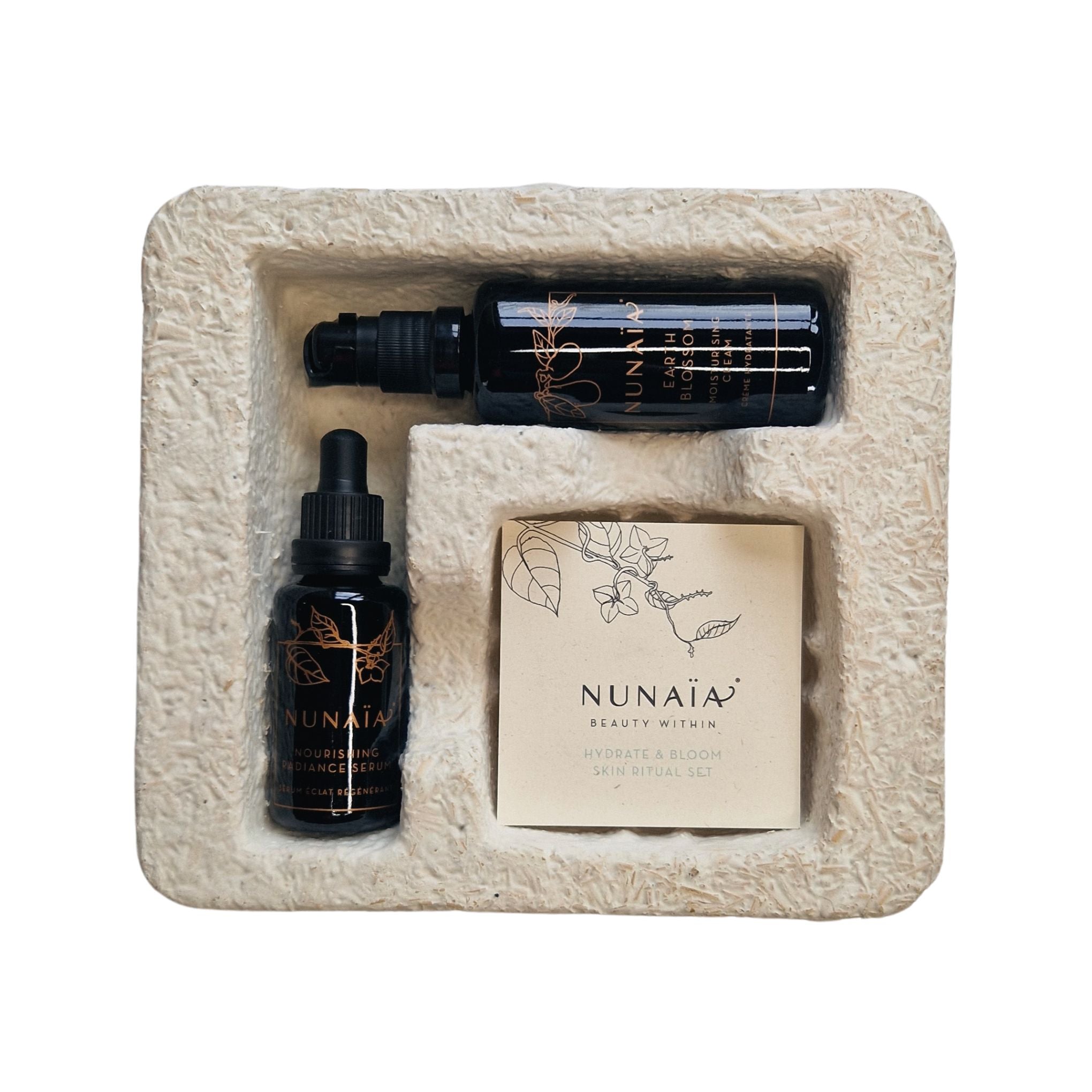 Nunaïa Hydrate & Bloom Ritual Set - Skincare Gift Set with Hyaluronic Acid & Botanical Extracts for Glowing Skin | Perfect for Daily Hydration Routine & Self-Care Moments