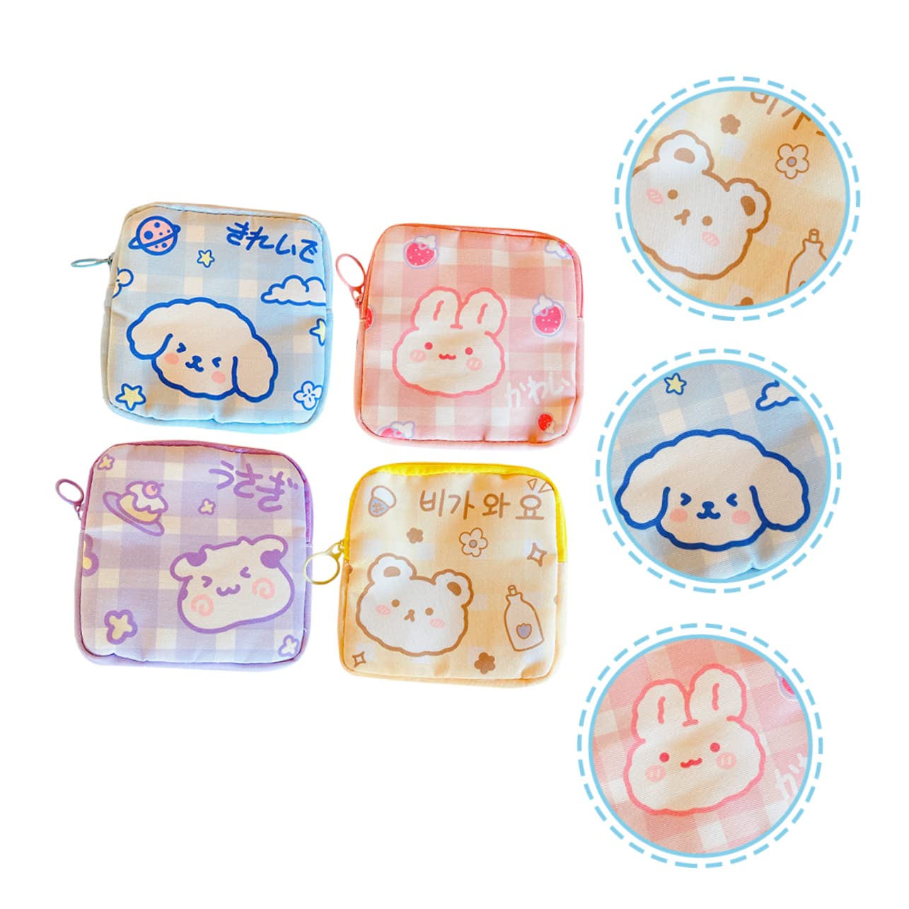 Mobestech 4-Piece Sanitary Napkin Travel Set - Cute Pouch, Storage Bag & Tampon Holder for Women | Portable Hygiene Organizer for Travel, Gym, Work & Outdoor Activities