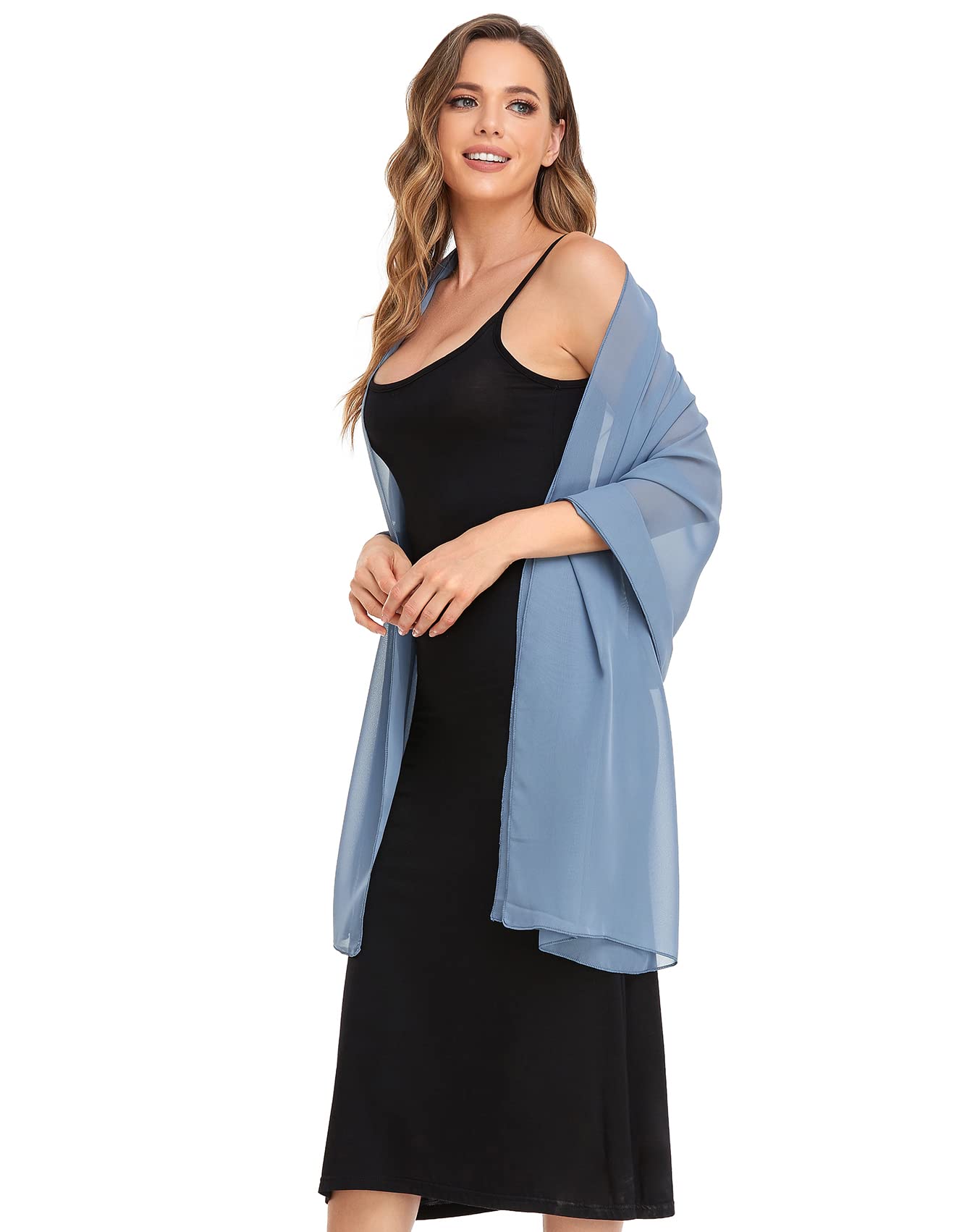 Elegant Soft Silky Chiffon Shawls & Wraps for Women - Sheer Bridal Scarf for Wedding, Evening Dresses & Special Occasions