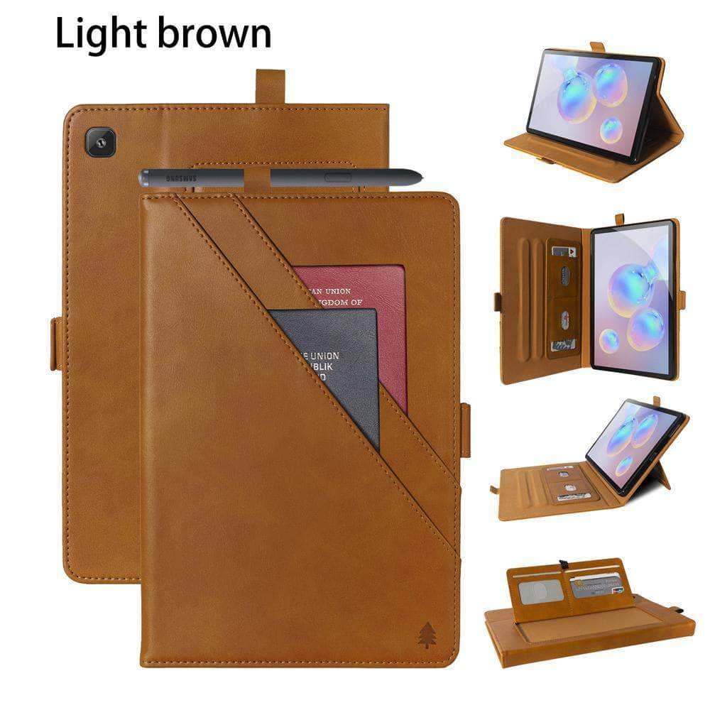 Premium Leather Card Wallet Case for Samsung Galaxy Tab A7 10.4 (2020) - Shockproof Flip Stand Cover with Card Slots | Perfect for Work, Travel & Daily Use