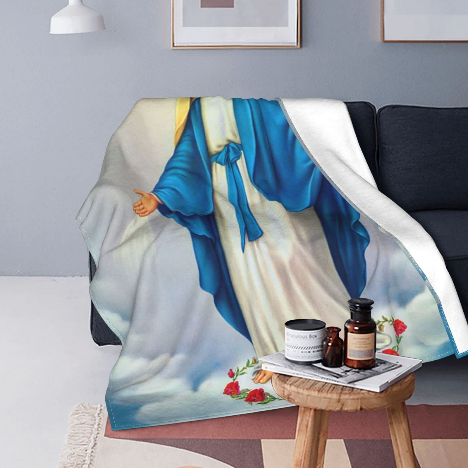 YUNTONG Holly Mary Blessed Virgin Mary Our Lady of Guadalupe Fleece Blanket - 60