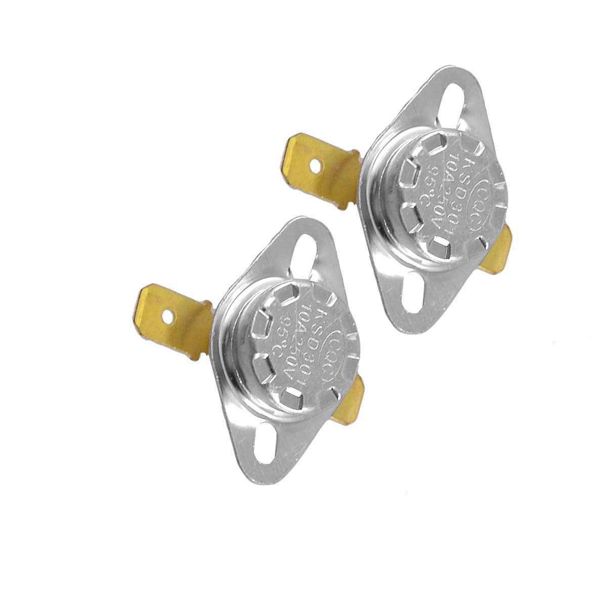 2-Pack 95°C NC Temperature Switch Thermostat KSD301 with Ceramic Accessories - Ideal for Water Heaters, Coffee Makers & Home Appliances