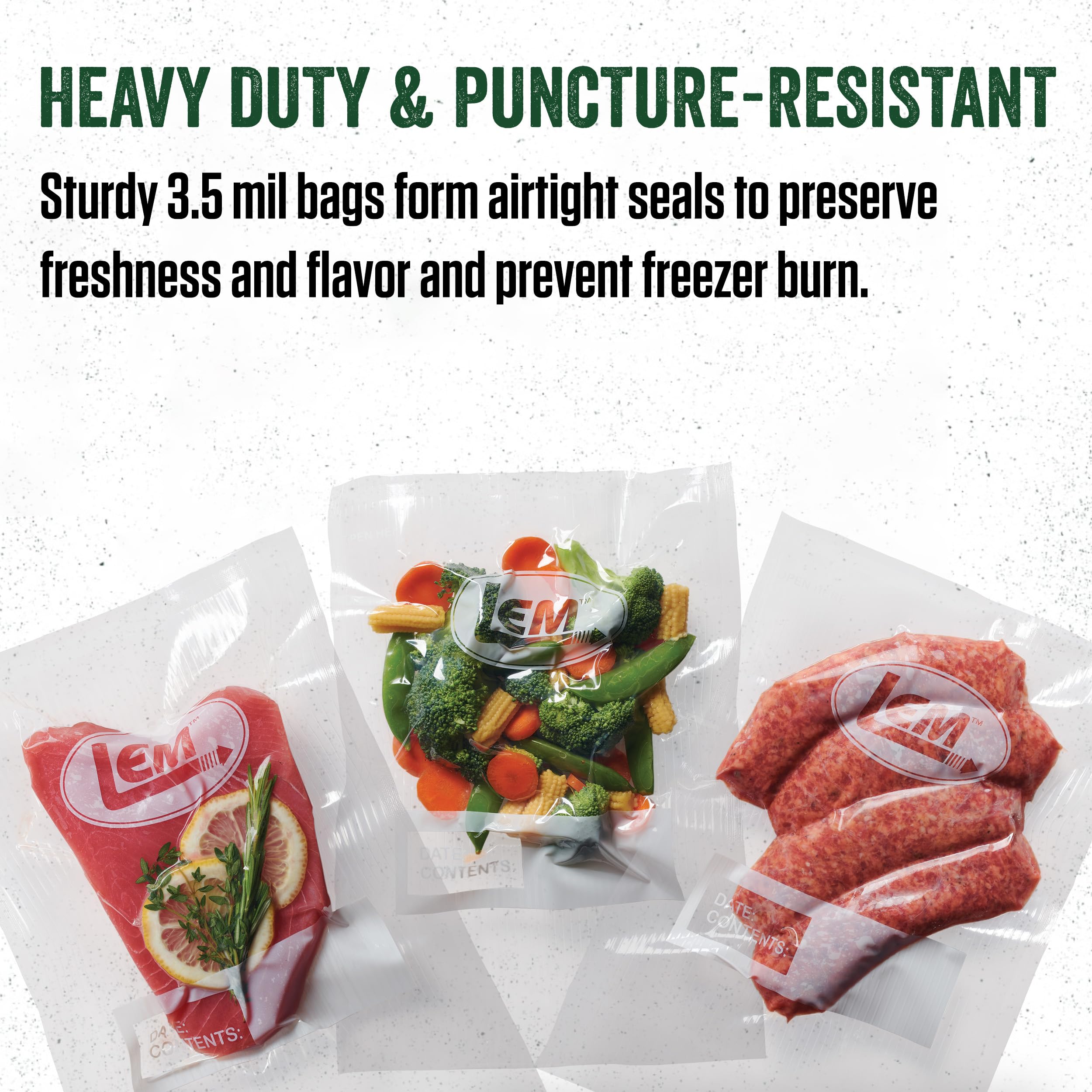 LEM Products MaxVac Gallon Vacuum Sealer Bags - 11 x 16 Inches (28 Count) | Compatible with FoodSaver, Weston & Major Vacuum Sealers | Perfect for Freezing Meat, Sous Vide & Long-Term Food Storage