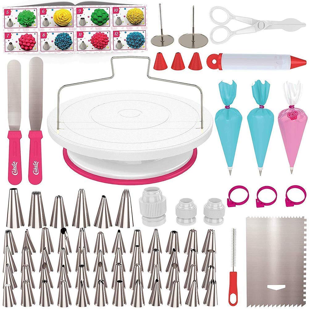 82Pcs Cake Decorating Kit with Non-Slip Turntable Stand, Icing Tools & Baking Supplies - Perfect for DIY Cake Decorating, Birthday Parties & Home Baking