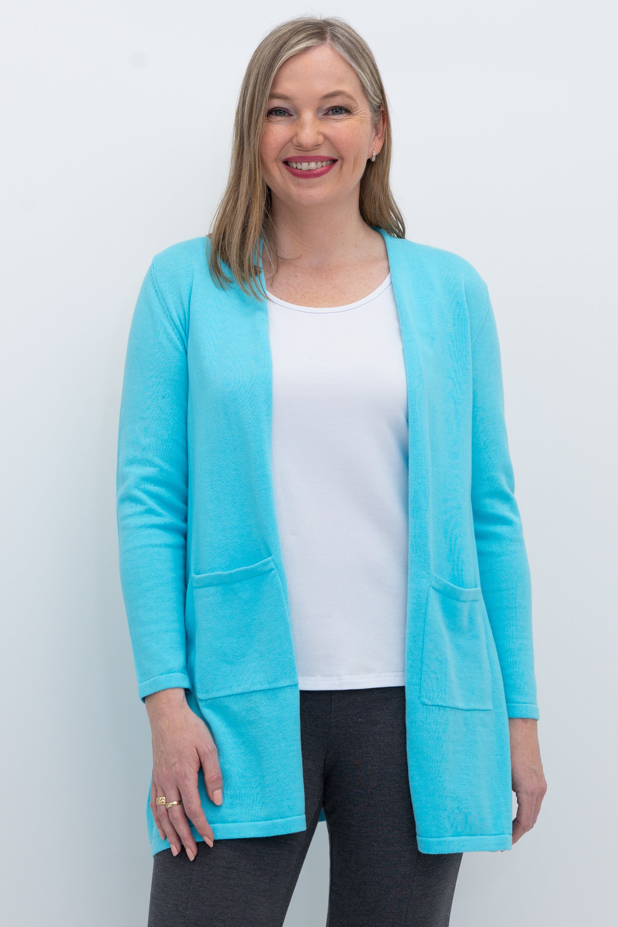 Justine Women's Turquoise Cotton Sweater - Soft & Comfortable Pullover for Casual Wear, Office & Fall Outfits