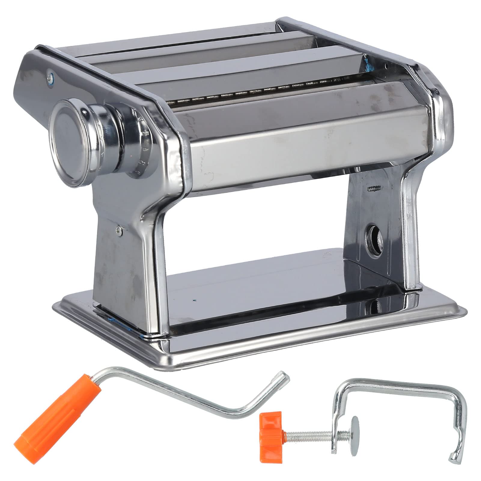 Stainless Steel Manual Pasta Maker Machine - 9 Adjustable Thickness Settings for Homemade Spaghetti, Lasagna, Dumpling Skins & More | Perfect for Italian Cuisine, Family Cooking & Restaurant Use