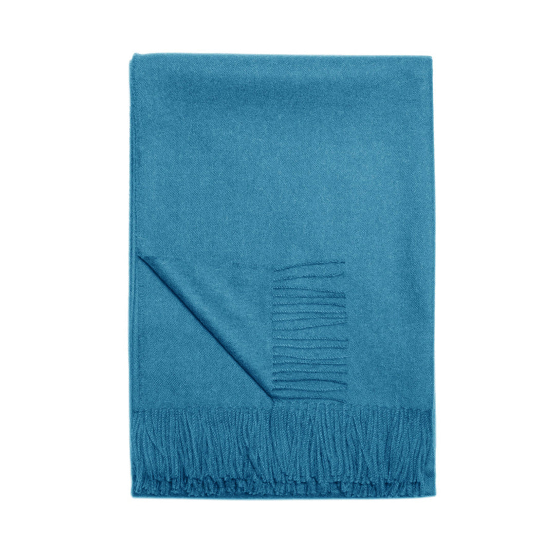 Luxury Paris Baby Alpaca Throw Blanket - Soft Blue Tapestry Design for Cozy Bedroom Decor, Sofa Accent & Gift Giving