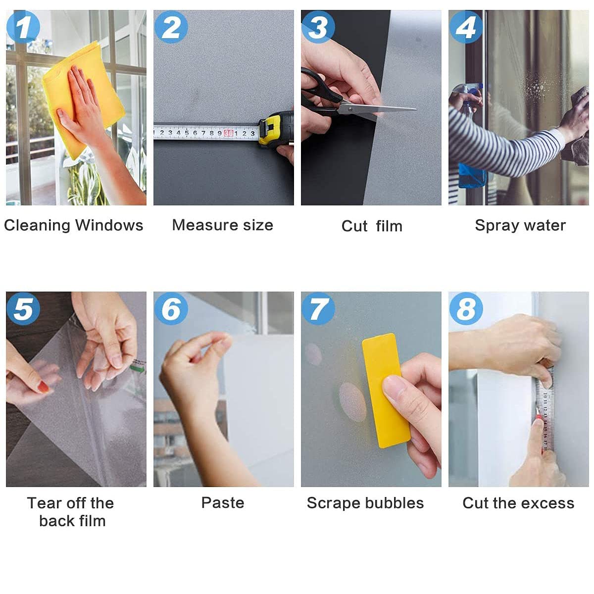 Premium Window Tinting Film for Home - Warm Color Privacy Window Stickers | UV Protection & Heat Reduction for Living Room, Office & Bedroom Windows