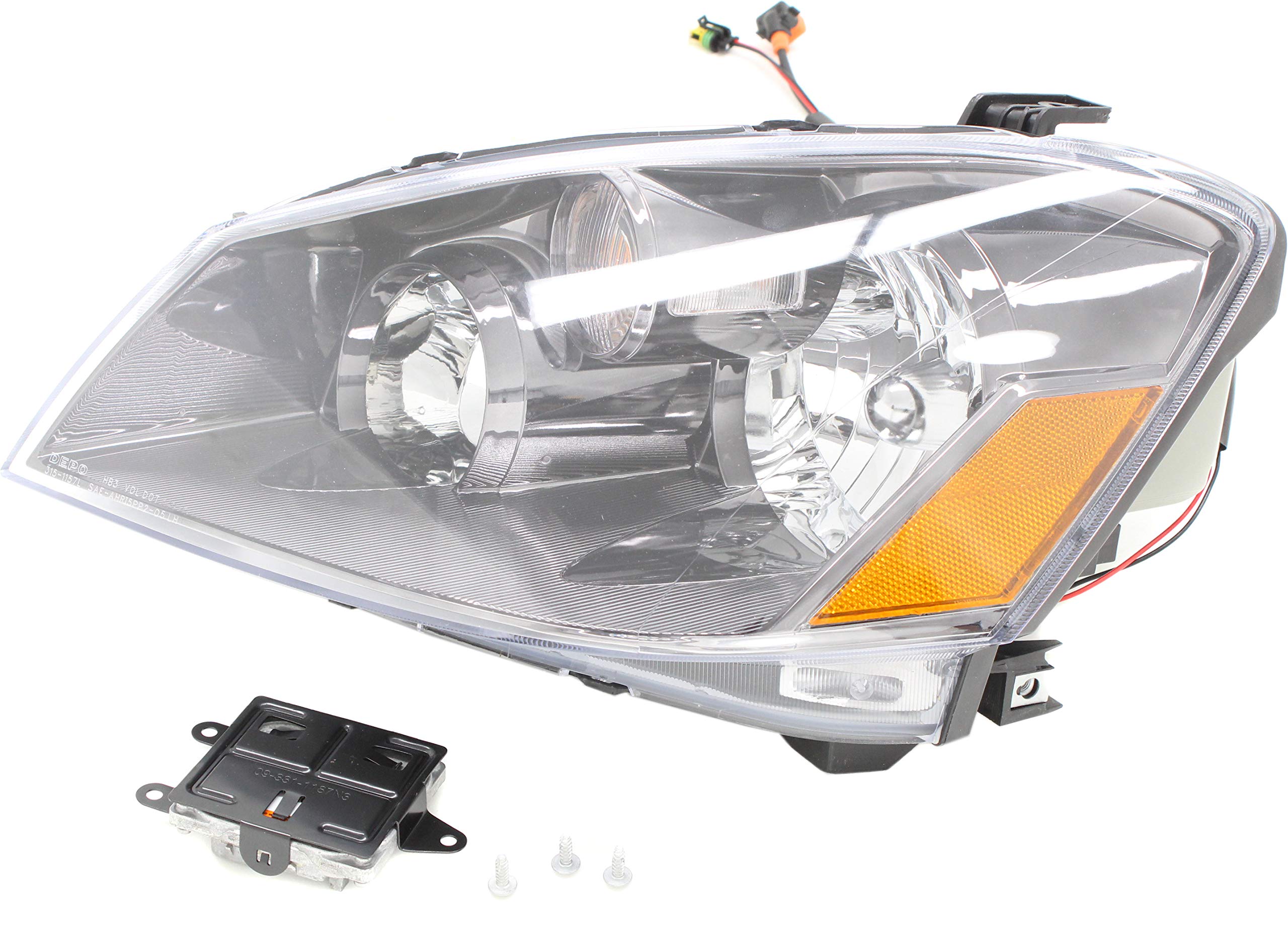 Evan-Fischer HID/Xenon Headlight Assembly - Left Driver Side Compatible with 2005 Nissan Altima | Durable Replacement Headlamp with Bulbs Included | Perfect for Night Driving & Enhanced Visibility
