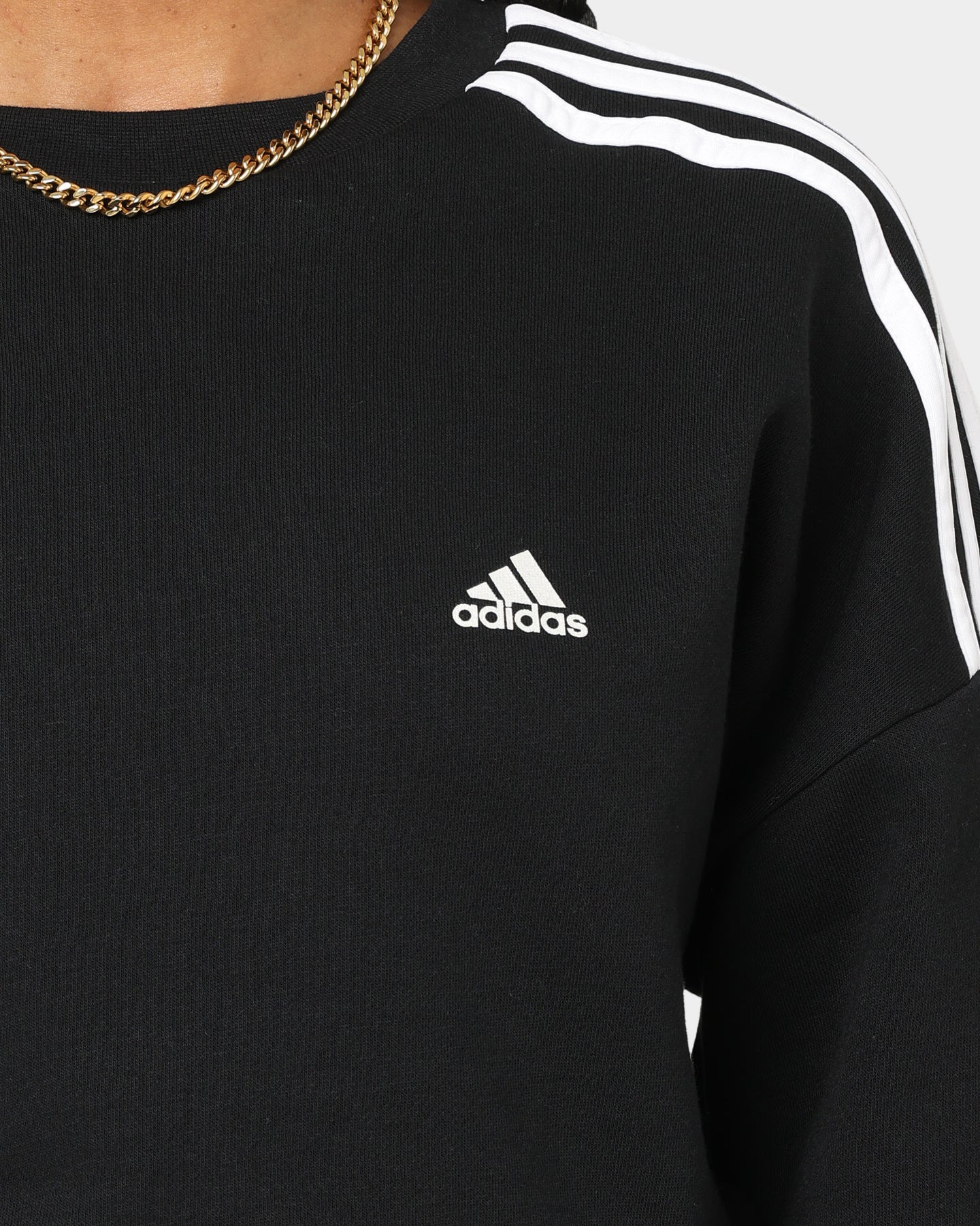 Adidas Women's Hyperglam Crop Sweat Shirt - Black | Workout & Gym Essentials | Running, Yoga & Casual Wear